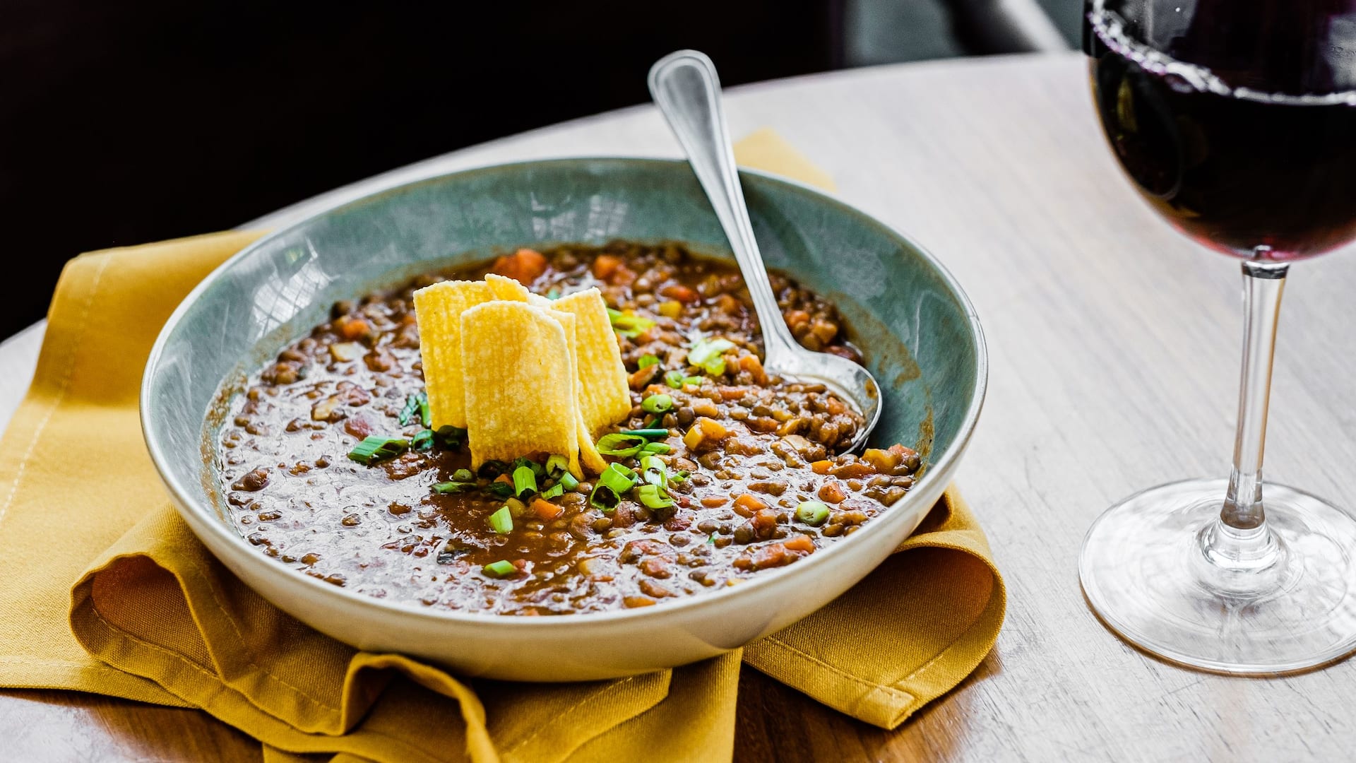 Hyatt Regency Orange County Lentil Chili Wine