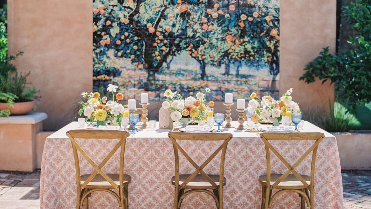 Royal Palms Resort and Spa Wedding Reception Orange Grove