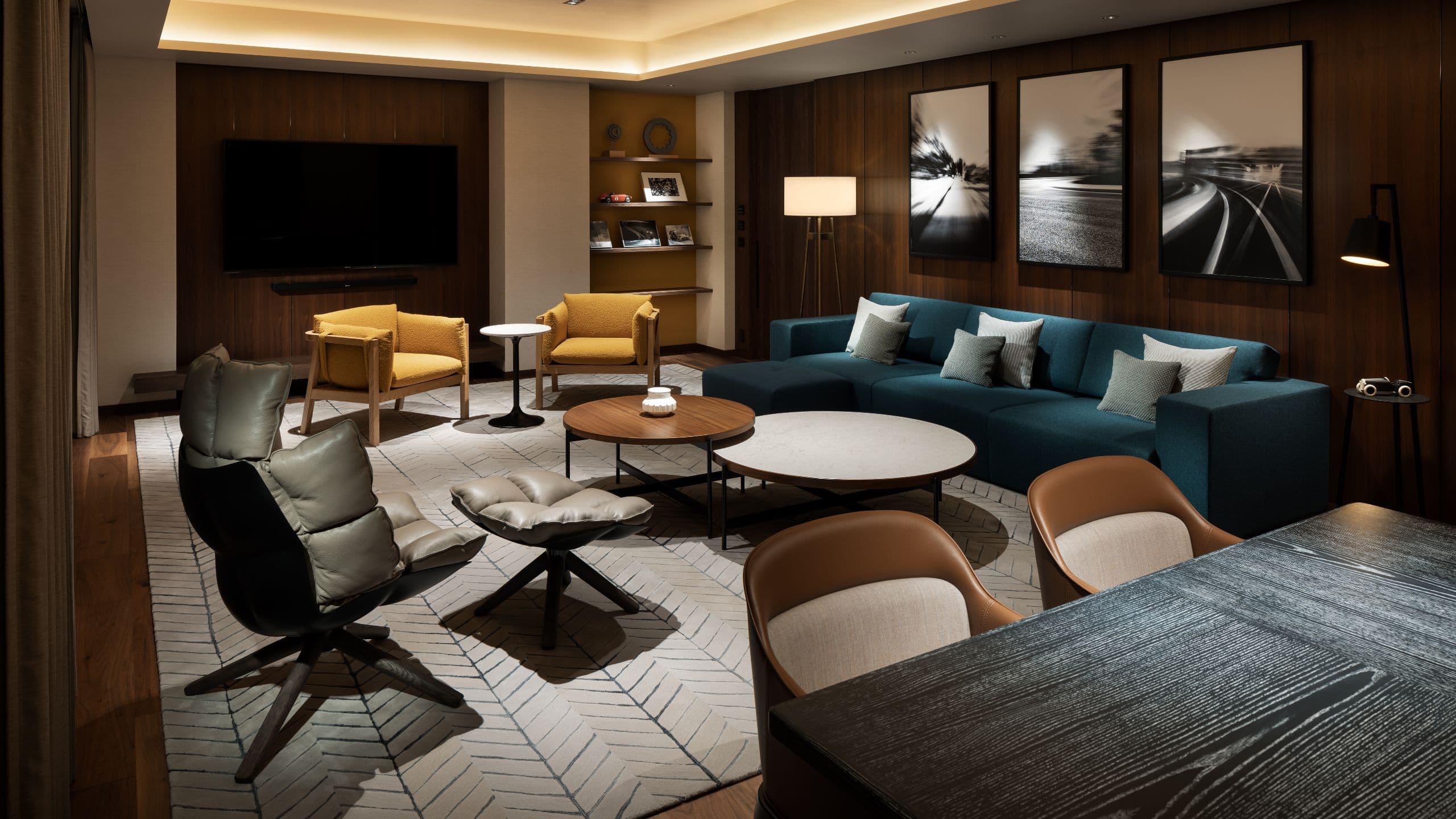 Fuji Speedway Hotel Suite Living Nighttime