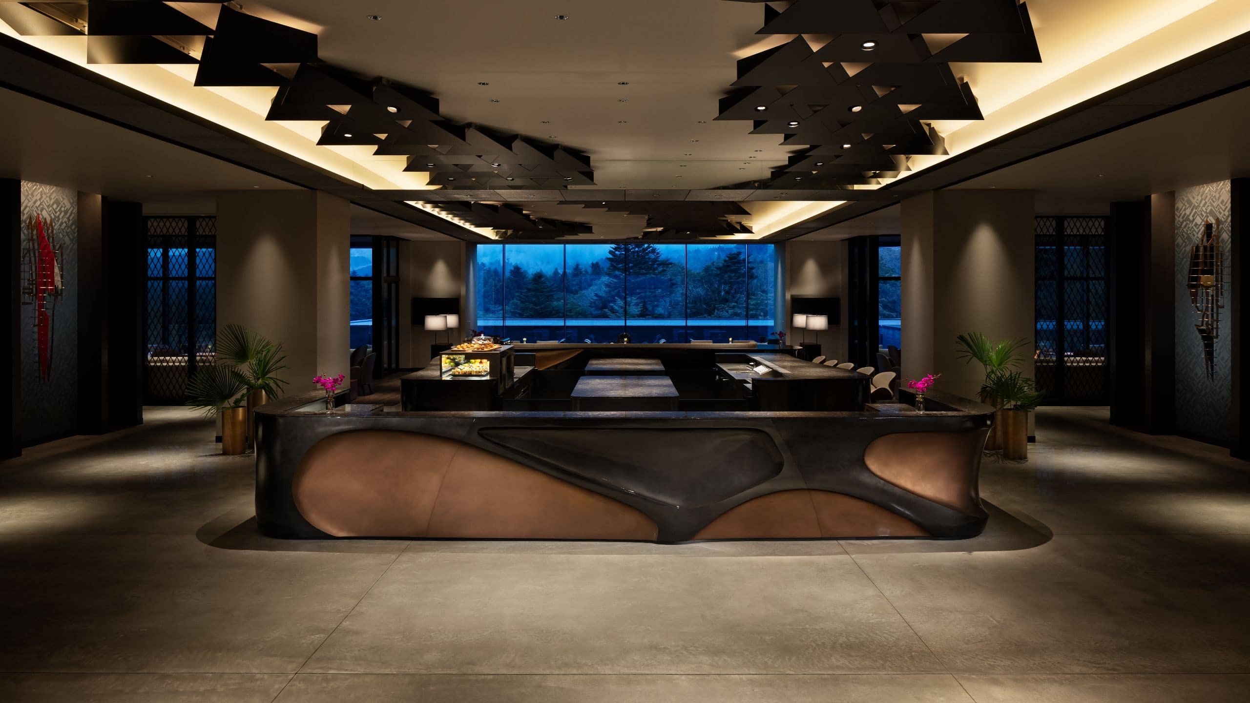 Fuji Speedway Hotel Front Desk Nighttime