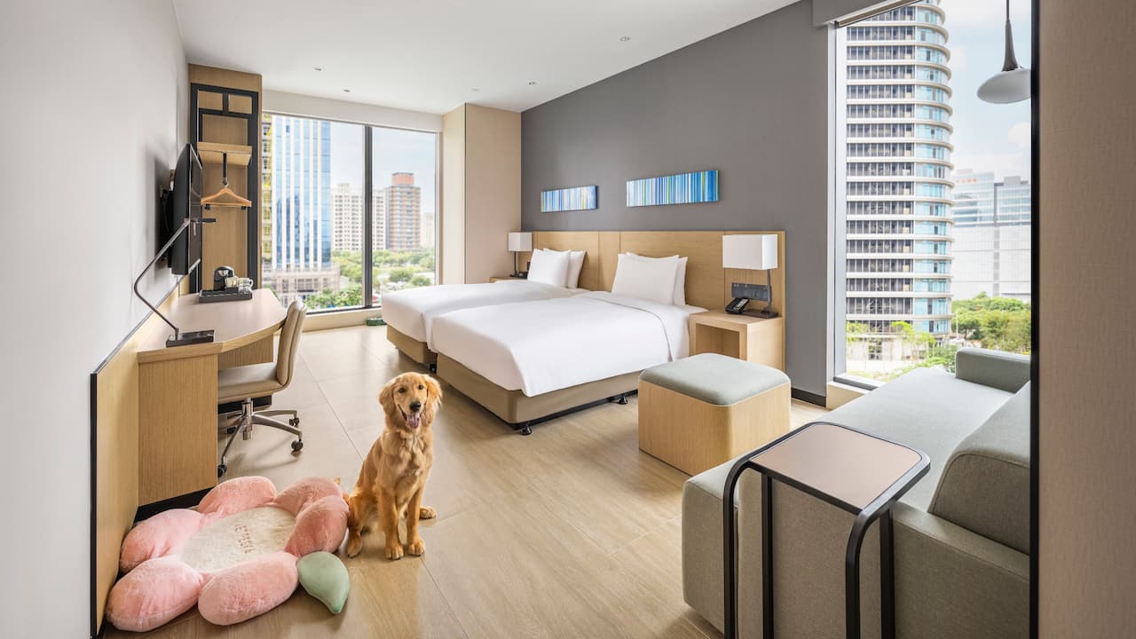 Deluxe Twin Guestroom Dog