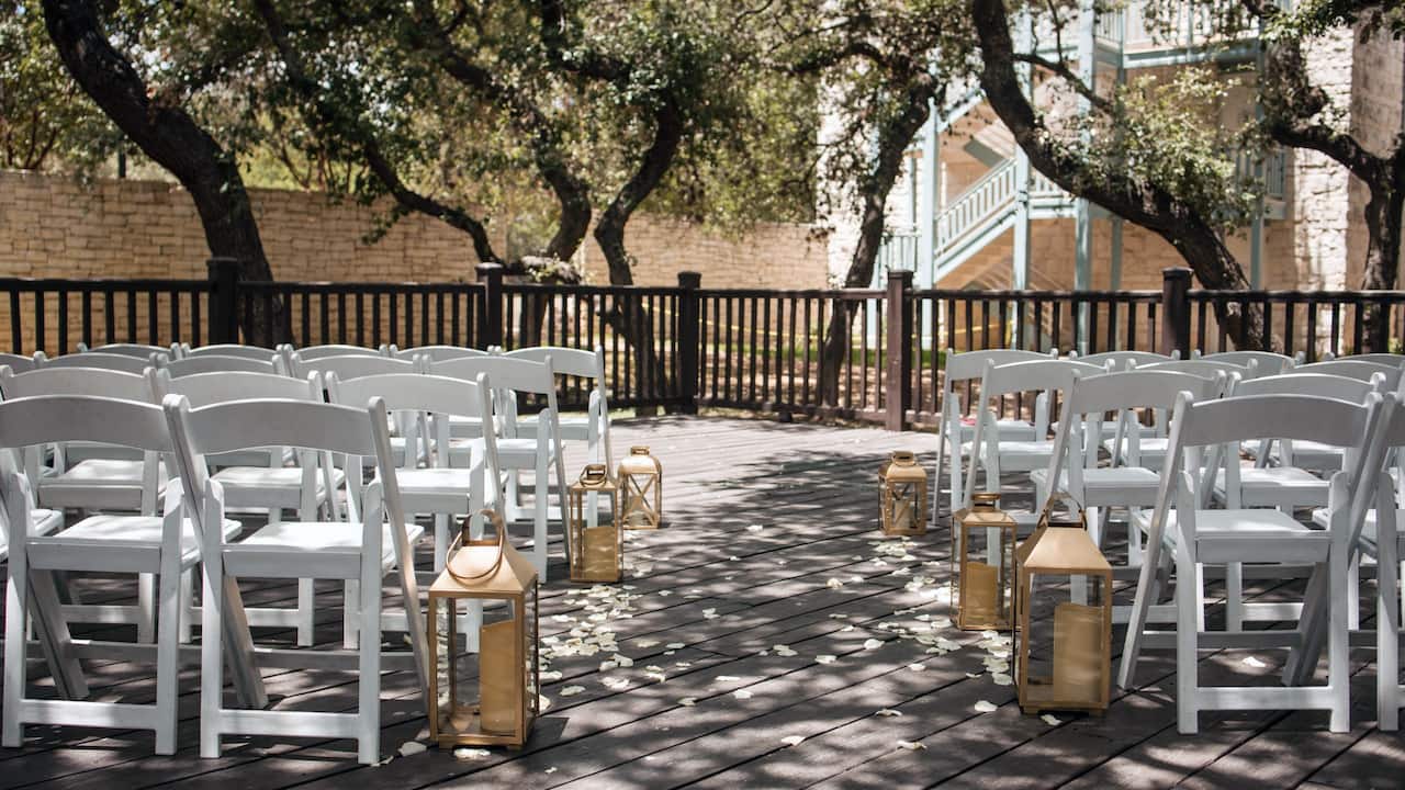 Henry’s Hollow Wedding Reception Setup Landscape Hyatt Regency Hill Country Resort & Spa 