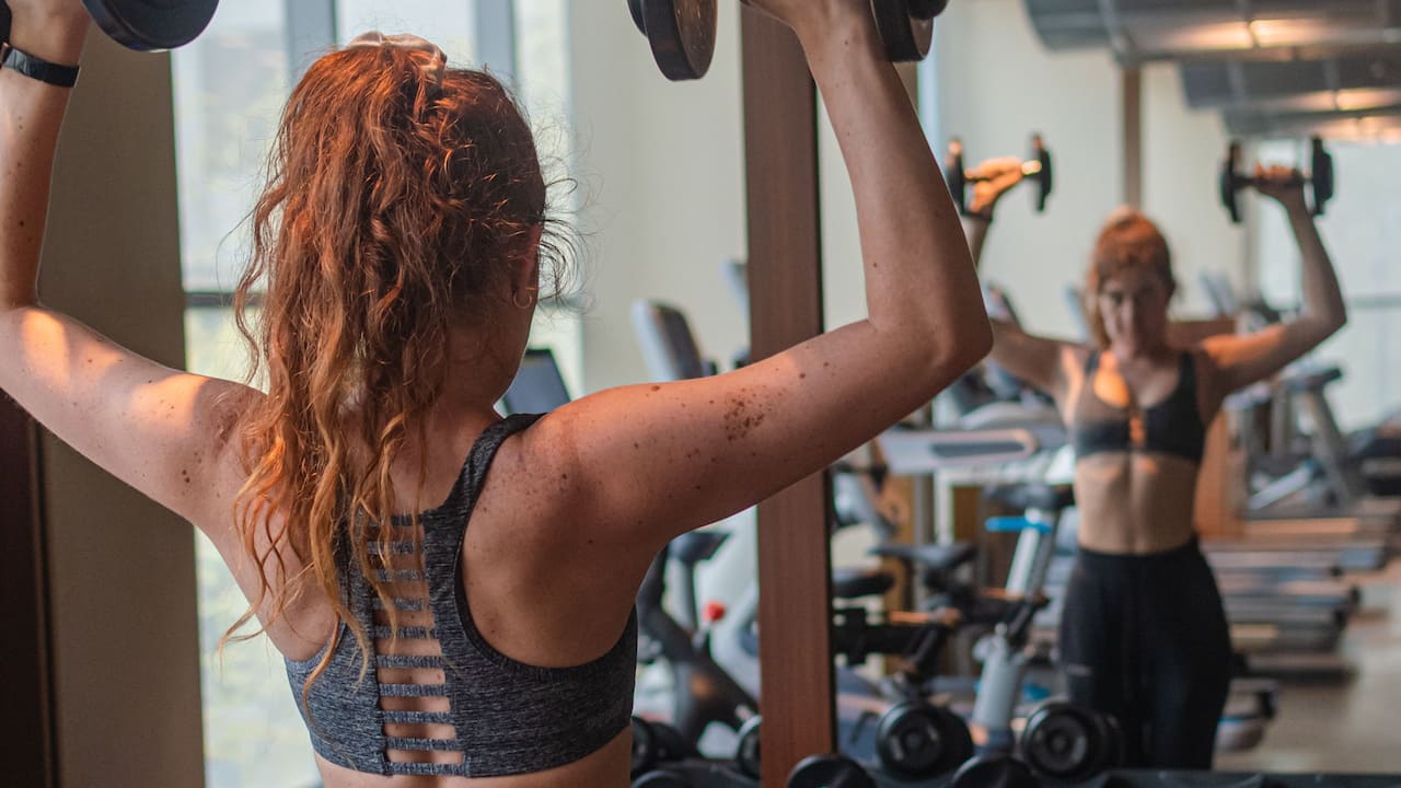 Woman lifting weights