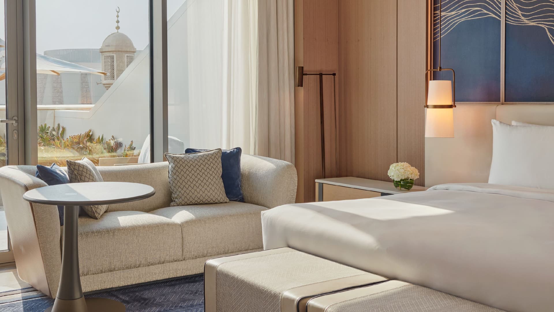 Grand Deluxe King rooms at Grand Hyatt Kuwait with private garden terrace and natural light