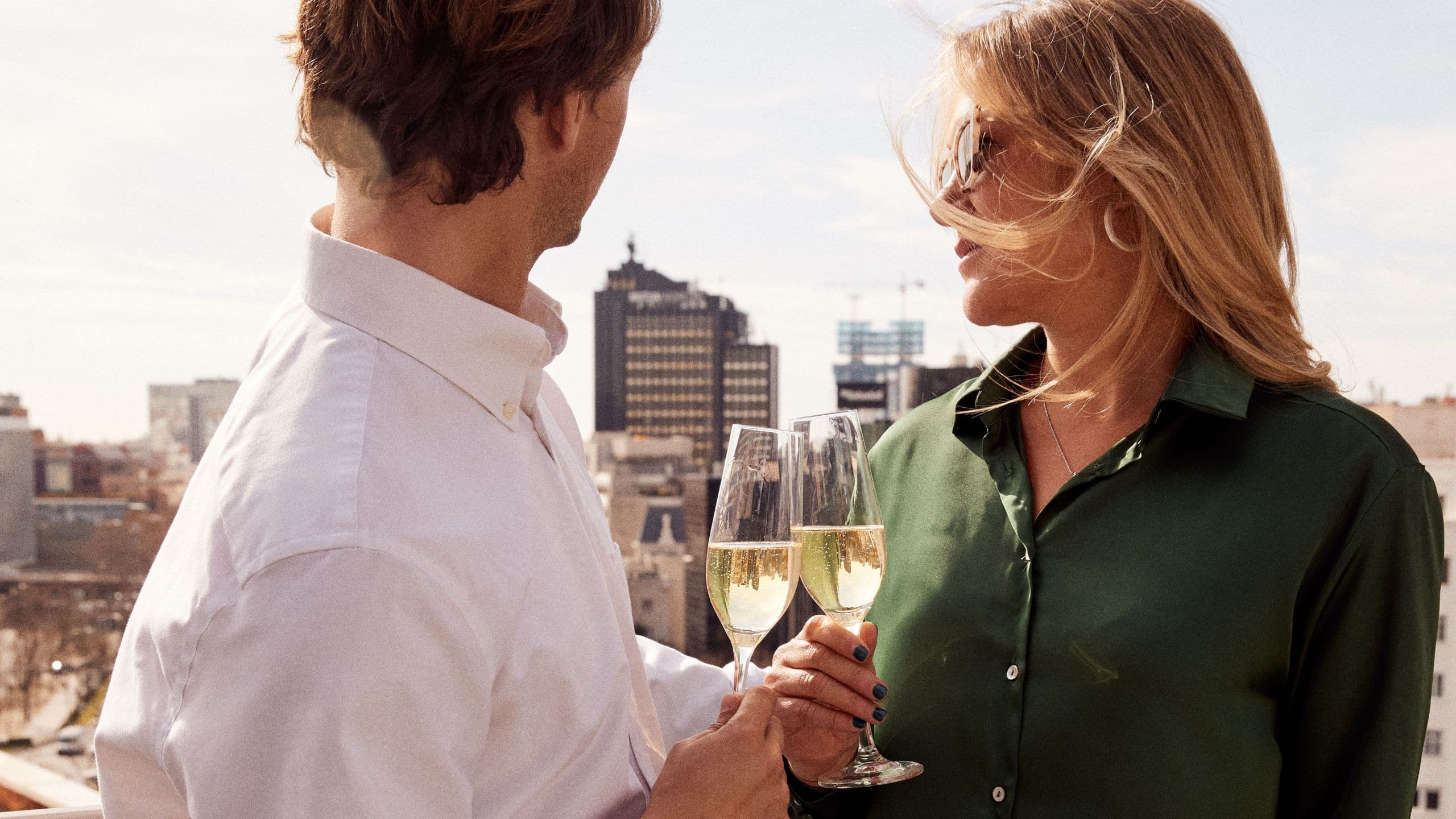 Hyatt Regency Madrid Residences Couple Toast Terrace