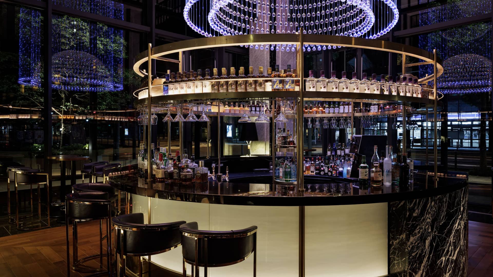 1 of 4 Hyatt Regency Yokohama Restaurant Union Bar Counter Nighttime