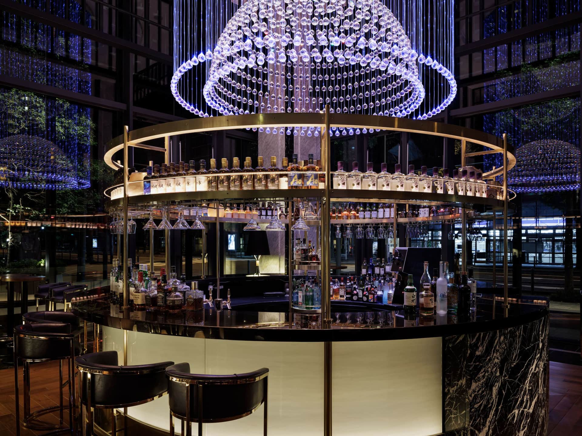 Hyatt Regency Yokohama Restaurant Union Bar Counter Nighttime