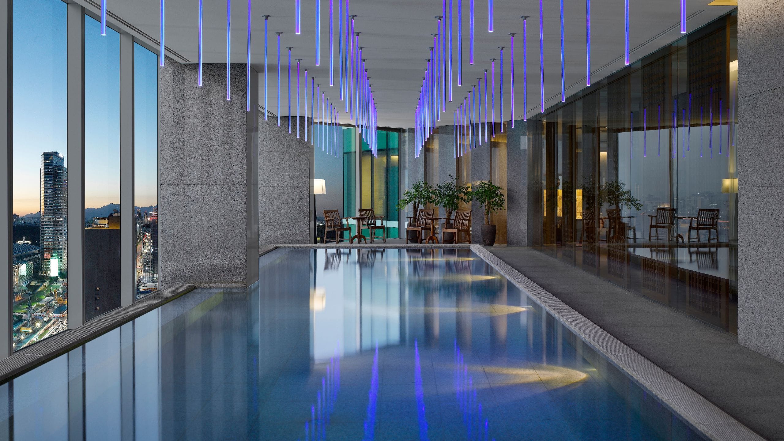 Park Hyatt Seoul Park Club Pool Nighttime