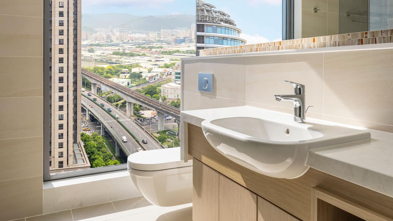 Deluxe Bathroom Sink Window