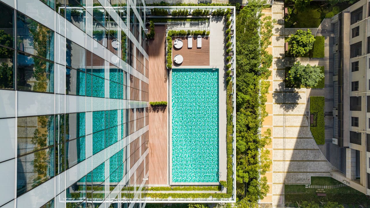 Outdoor Pool Aerial