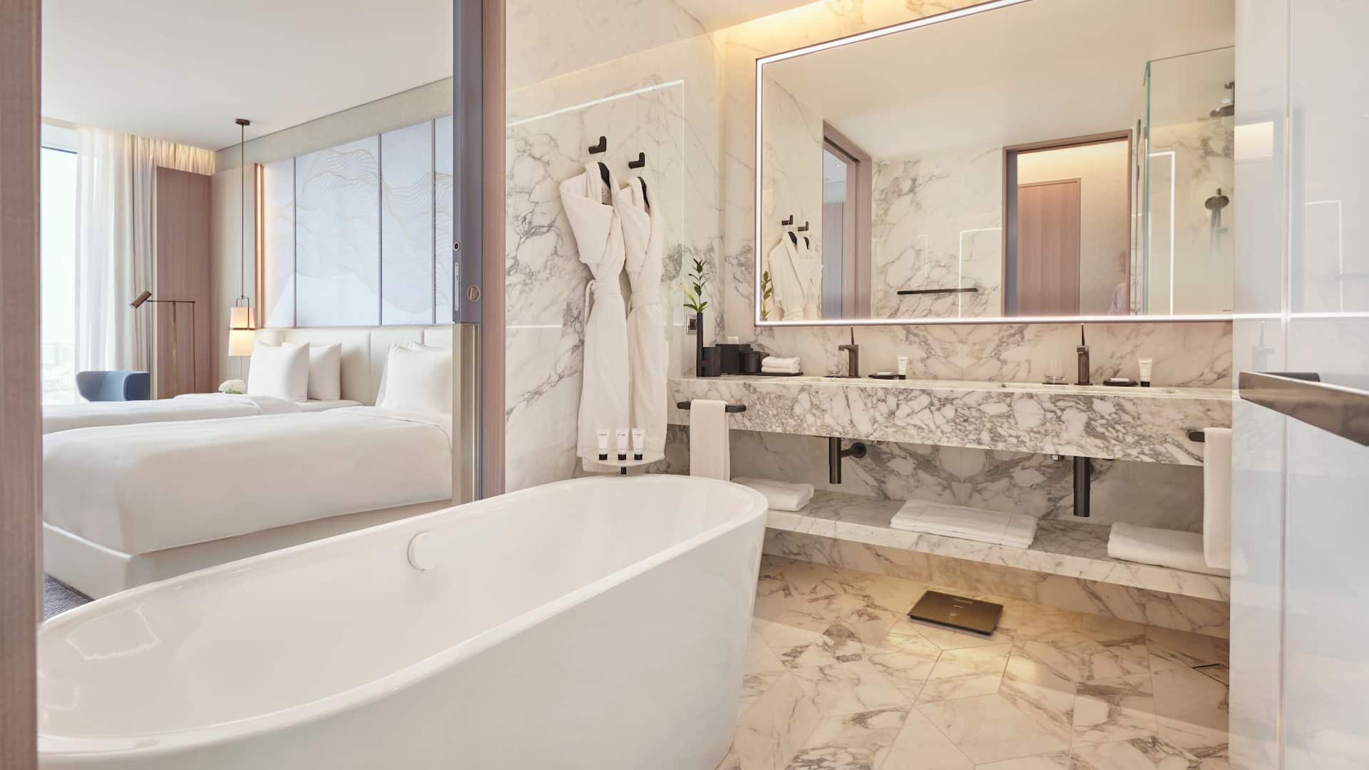 2 of 6 Grand Hyatt Kuwait Grand Double Twin Beds Bathroom