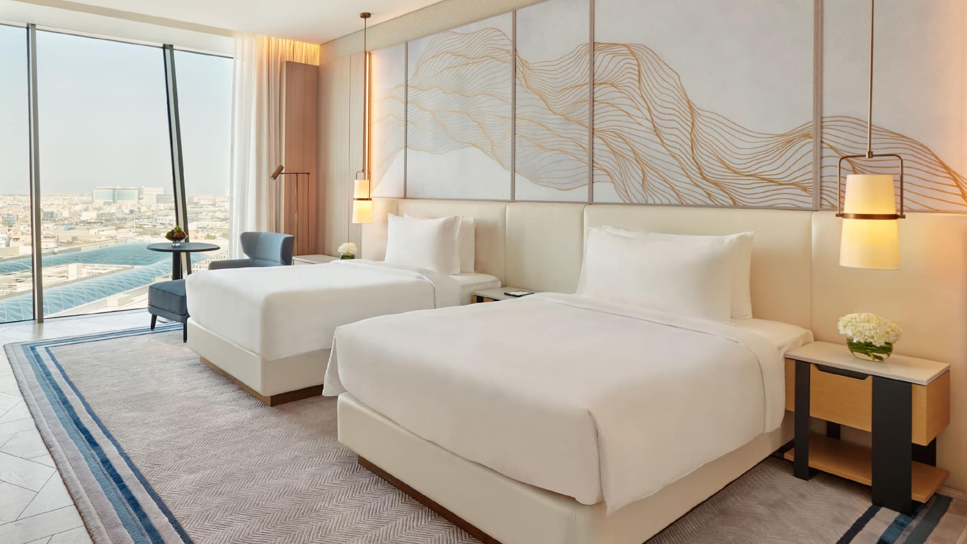 Spacious Grand Deluxe Twin room with private garden terrace and luxurious design