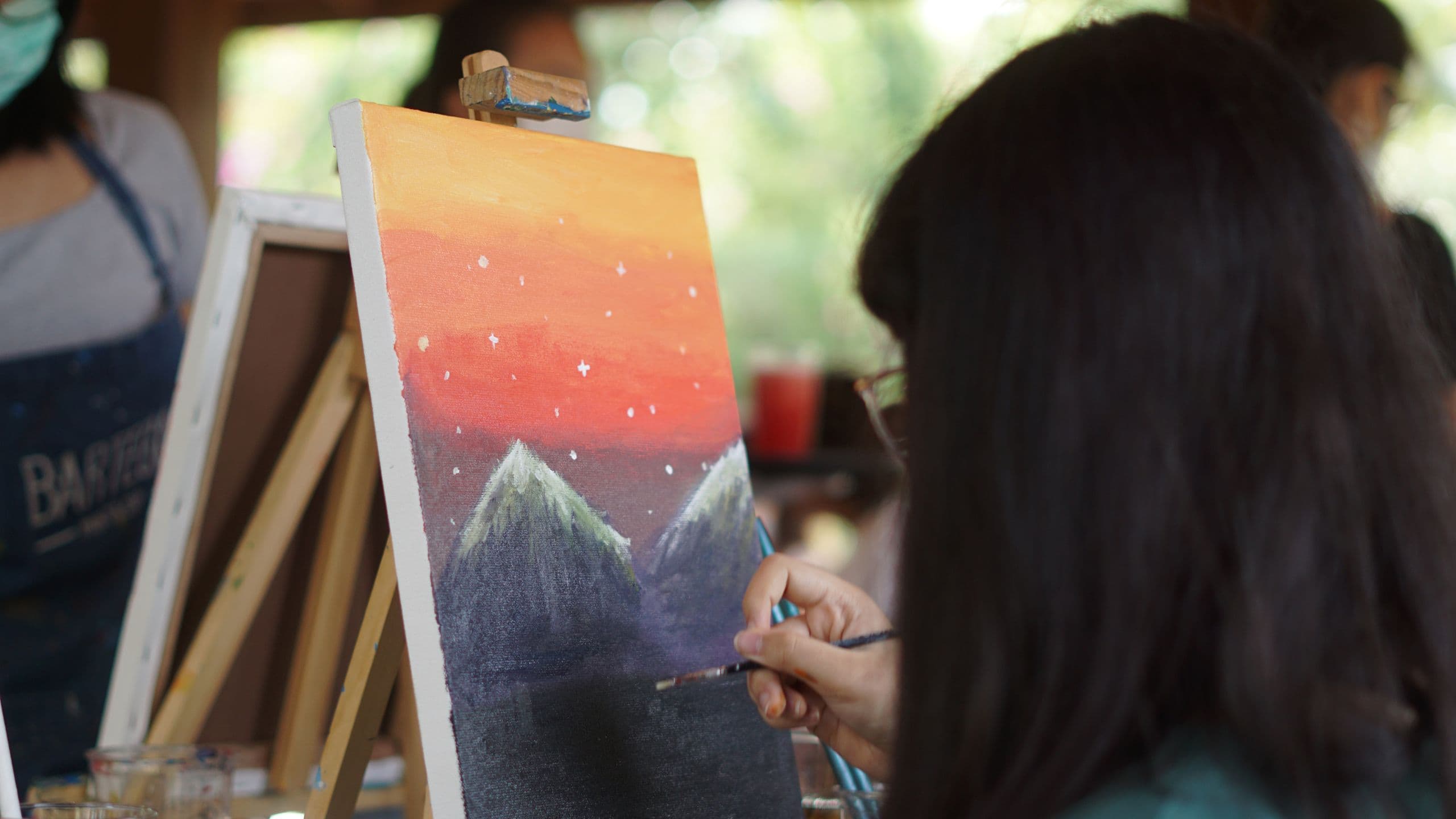 Hyatt Regency Bali Painting Scenery Mountain With Bartega