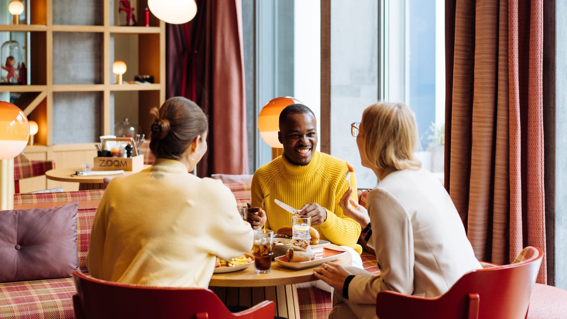 Hyatt Place Zurich Airport The Circle Zoom Restaurant Lunch Wrap Guests
