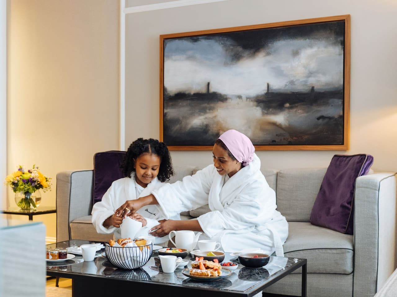 family having breakfast in a 5-star hotel– Hyatt Regency London The Churchill
