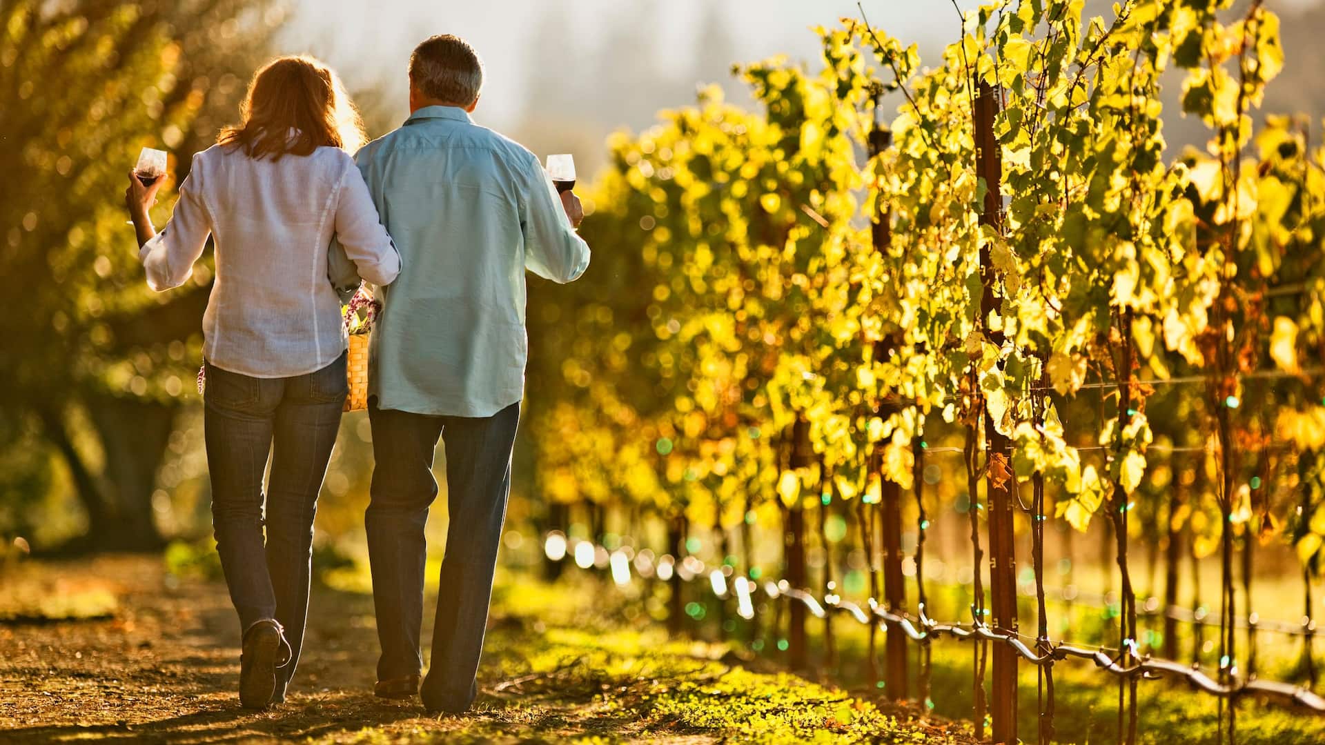 Hyatt Regency Sonoma Wine Country Couple Walking In Vineyard
