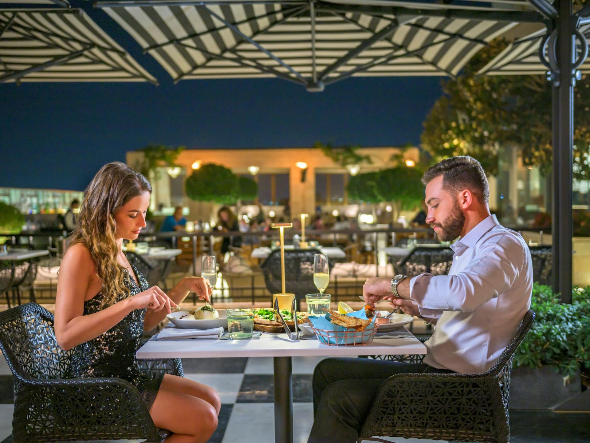Grand Hyatt Amman The Lombard Outside Terrace Dinner