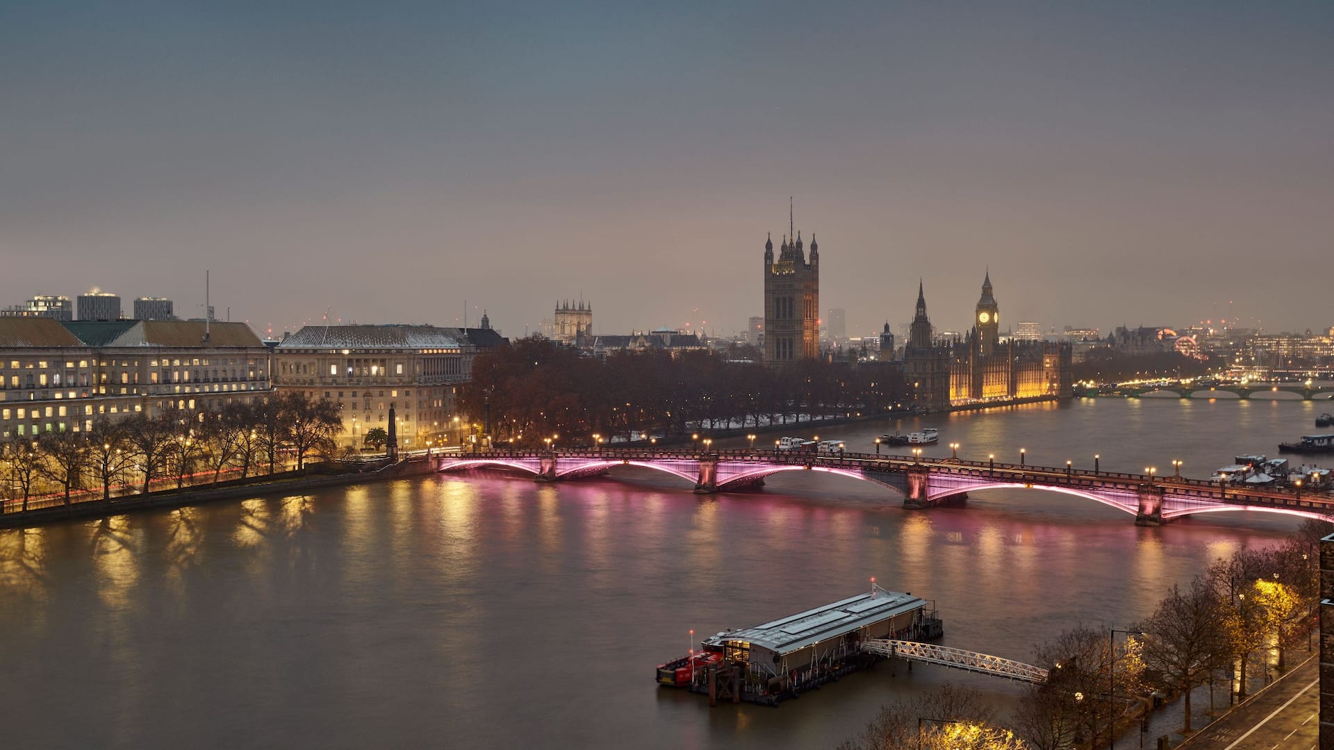 Hyatt Regency London Albert Embankment Winter View Thames Westminster