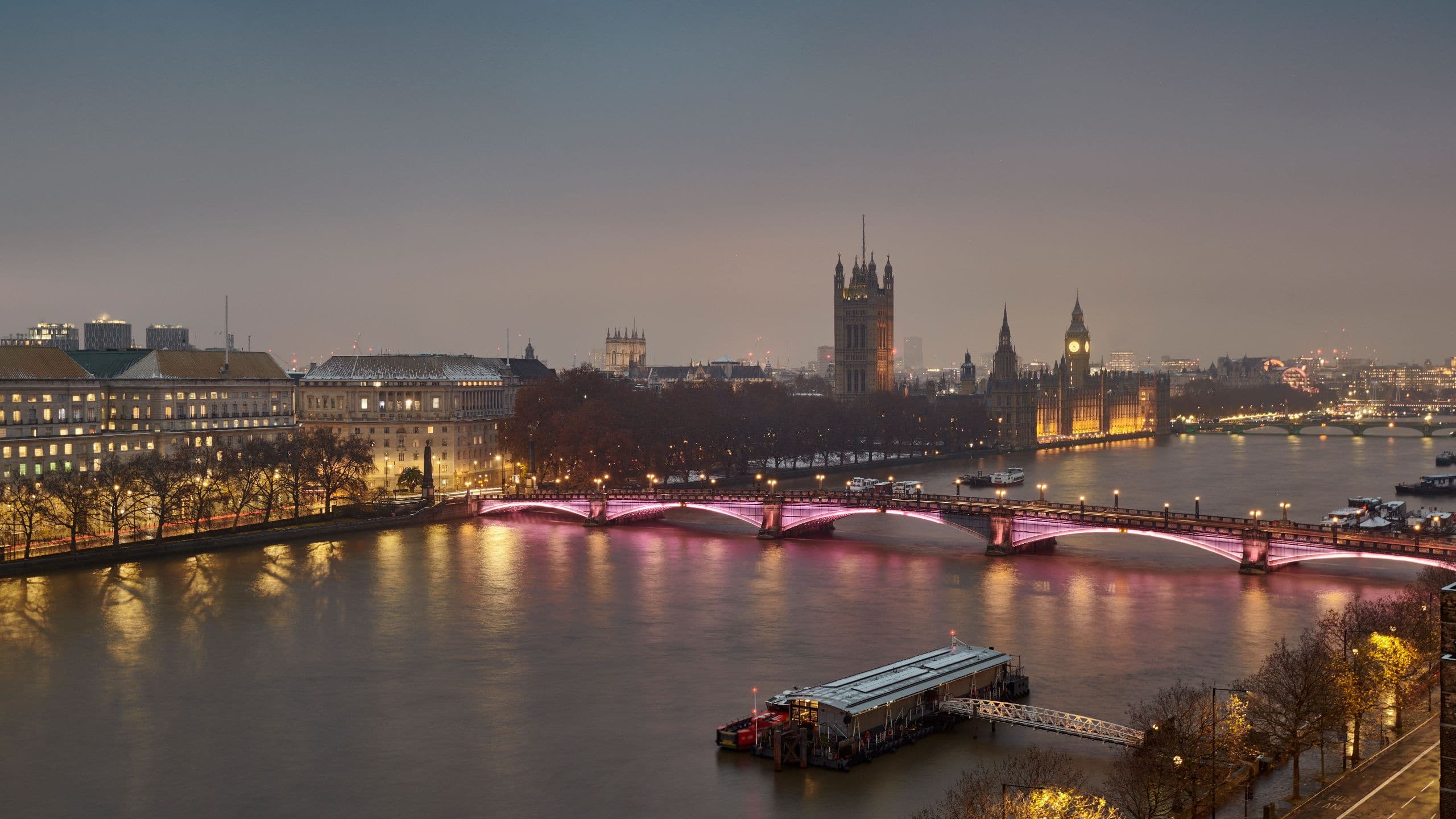 Hyatt Regency London Albert Embankment Winter View Thames Westminster