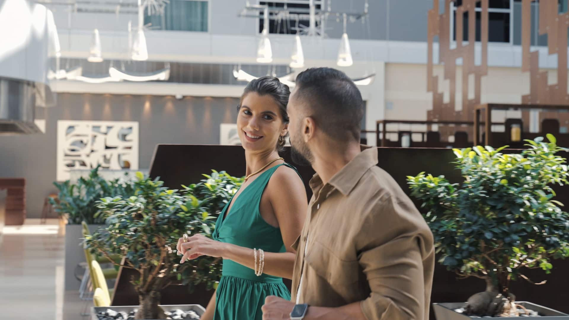 Hyatt Regency Oryx Doha Lobby Couple
