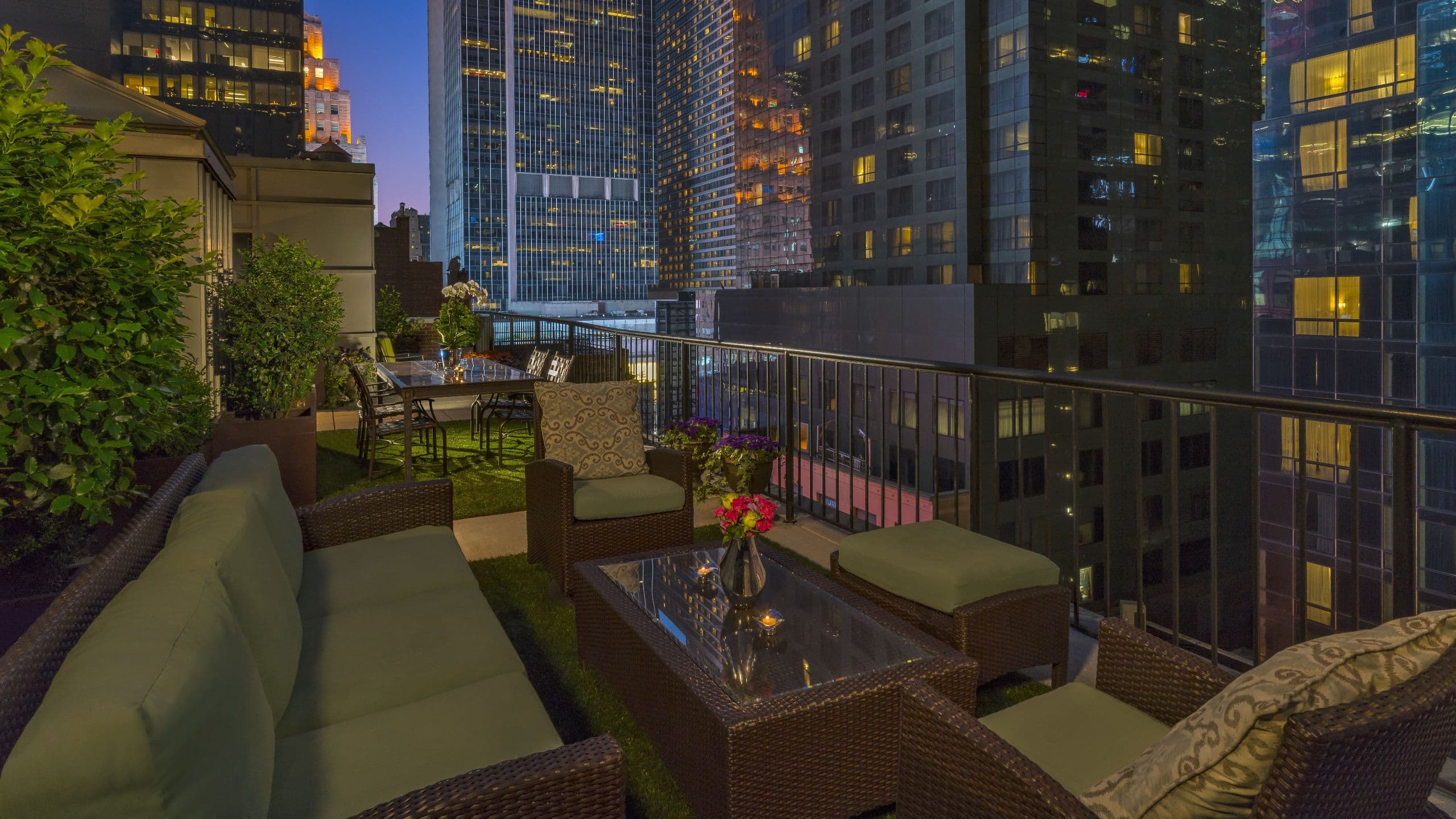 2 of 7 The Chatwal Producer Suite Rooftop Terrace Evening View