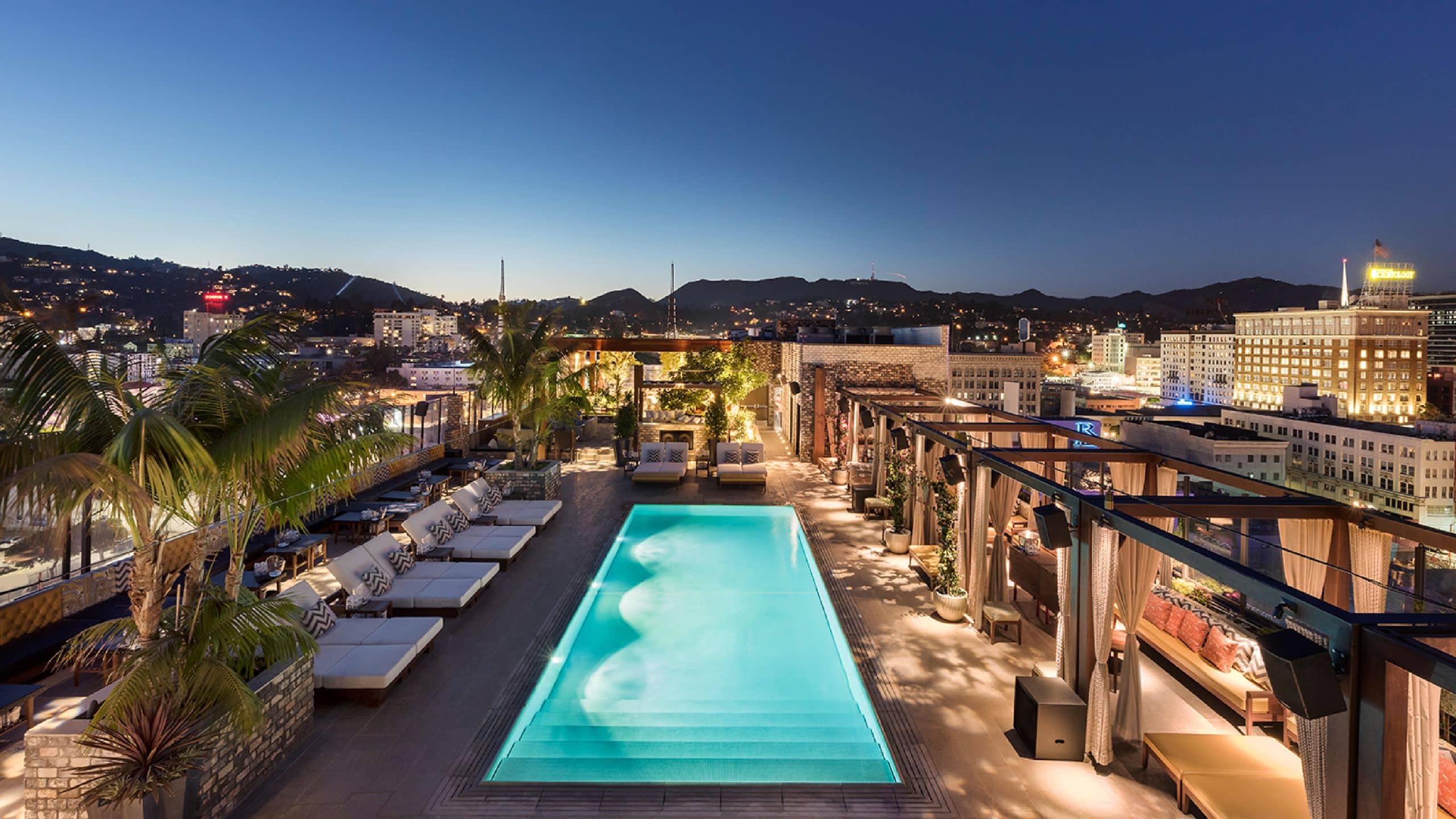 Dream Hollywood Nighttime Pool