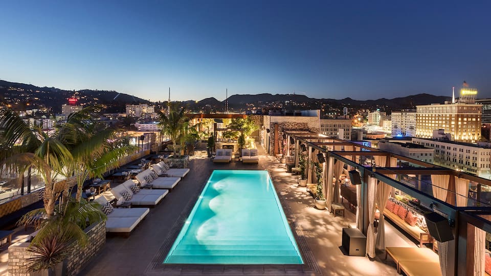 Dream Hollywood Nighttime Pool 