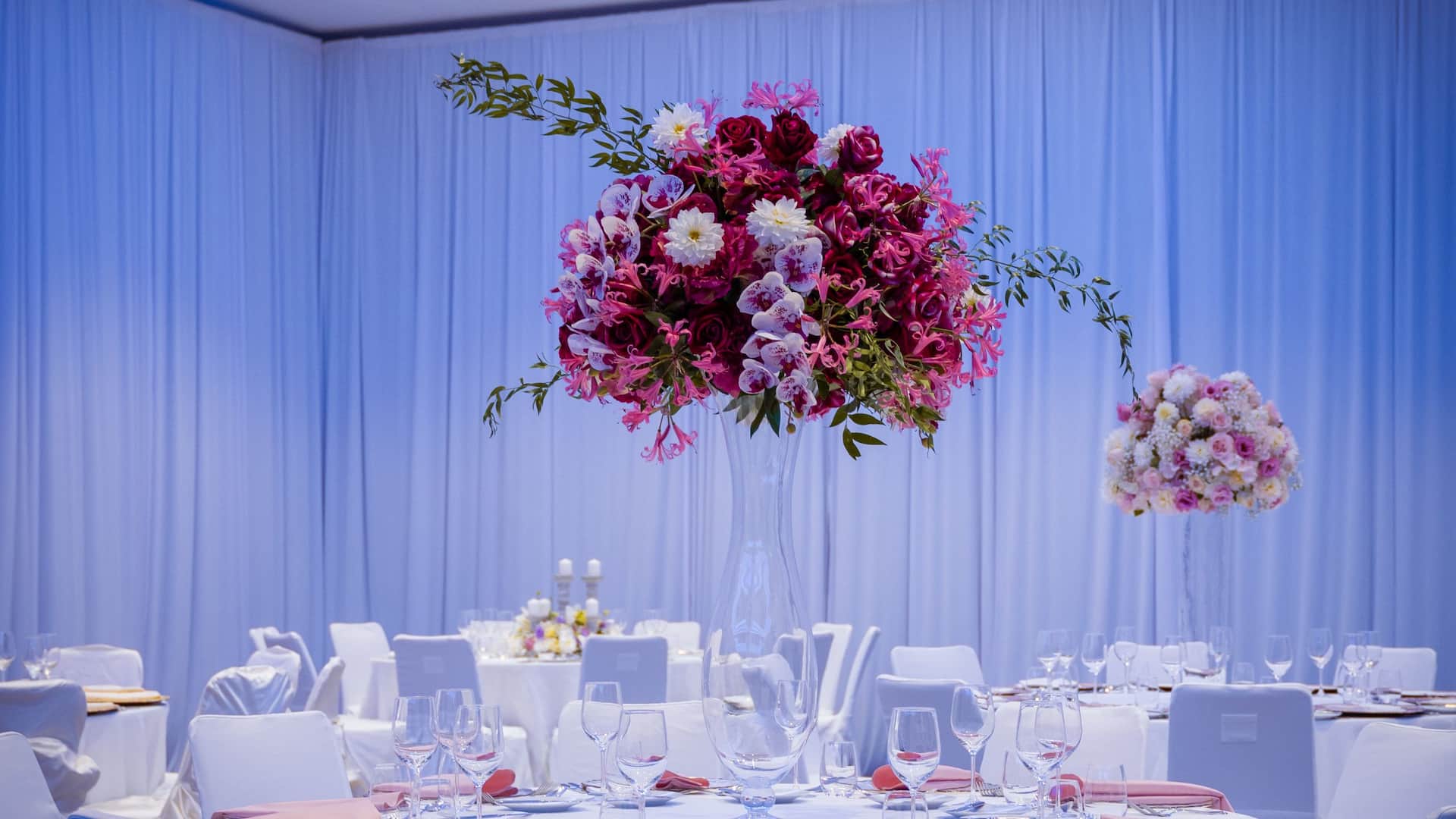 Hyatt Regency Sofia Ballroom Wedding Reception Flower Centerpiece