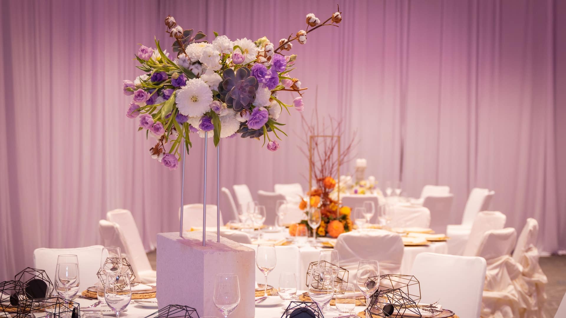 Hyatt Regency Sofia Ballroom Wedding Centerpiece Reception
