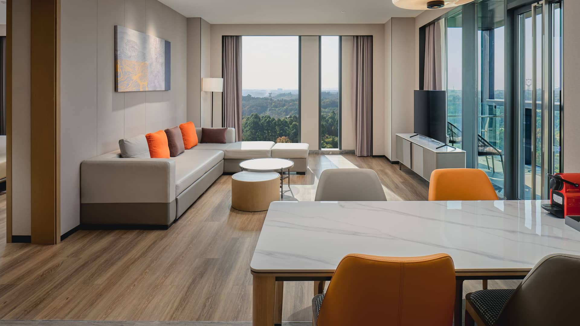 1 of 5 Hyatt Place Chengdu Bio-Town One Bedroom Apt Living Room