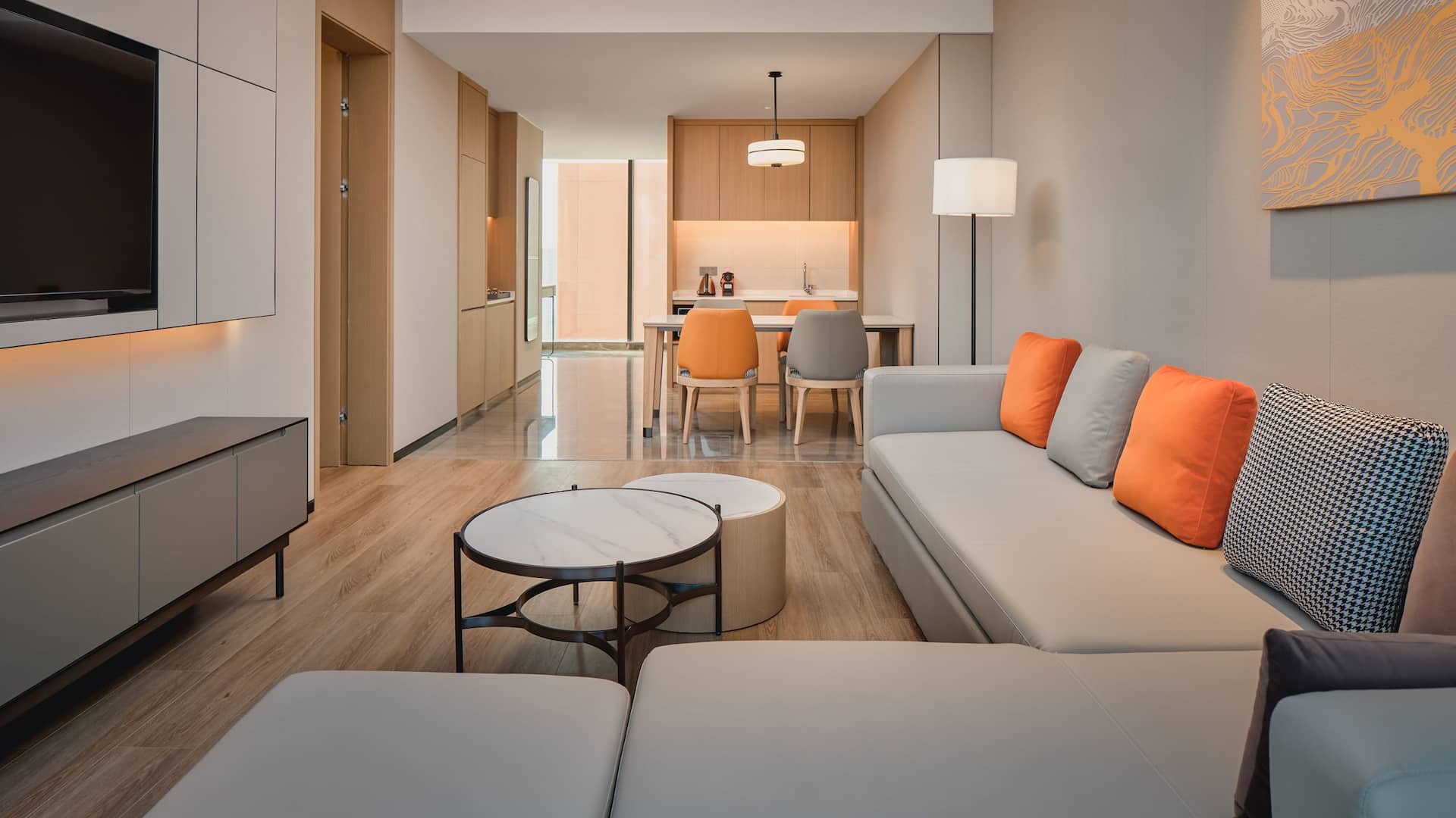 1 of 4 Hyatt Place Chengdu Bio-Town One Bedroom Park View Living Room Layout