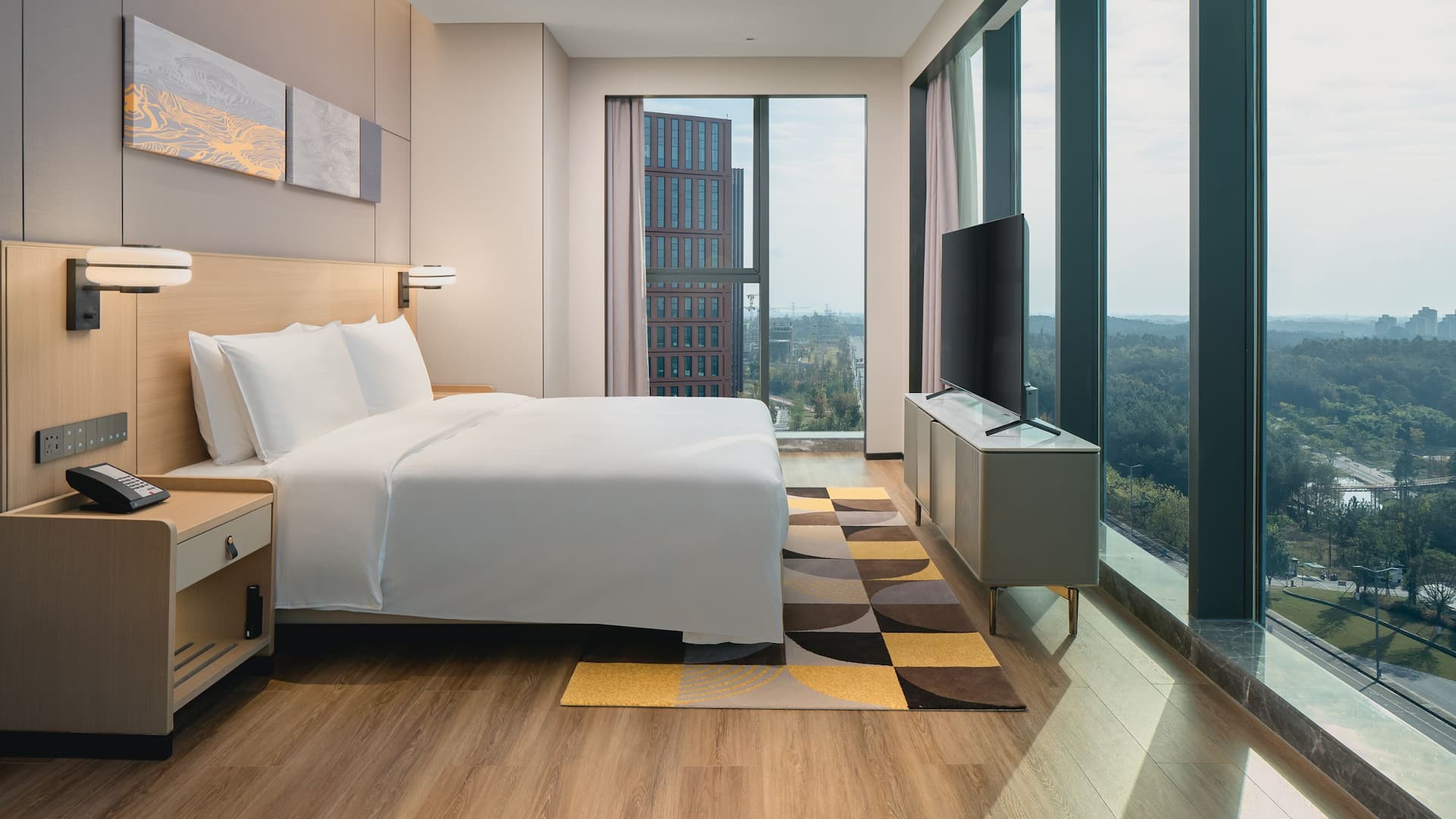 3 of 4 Hyatt Place Chengdu Bio-Town Park View Suite Master Bedroom