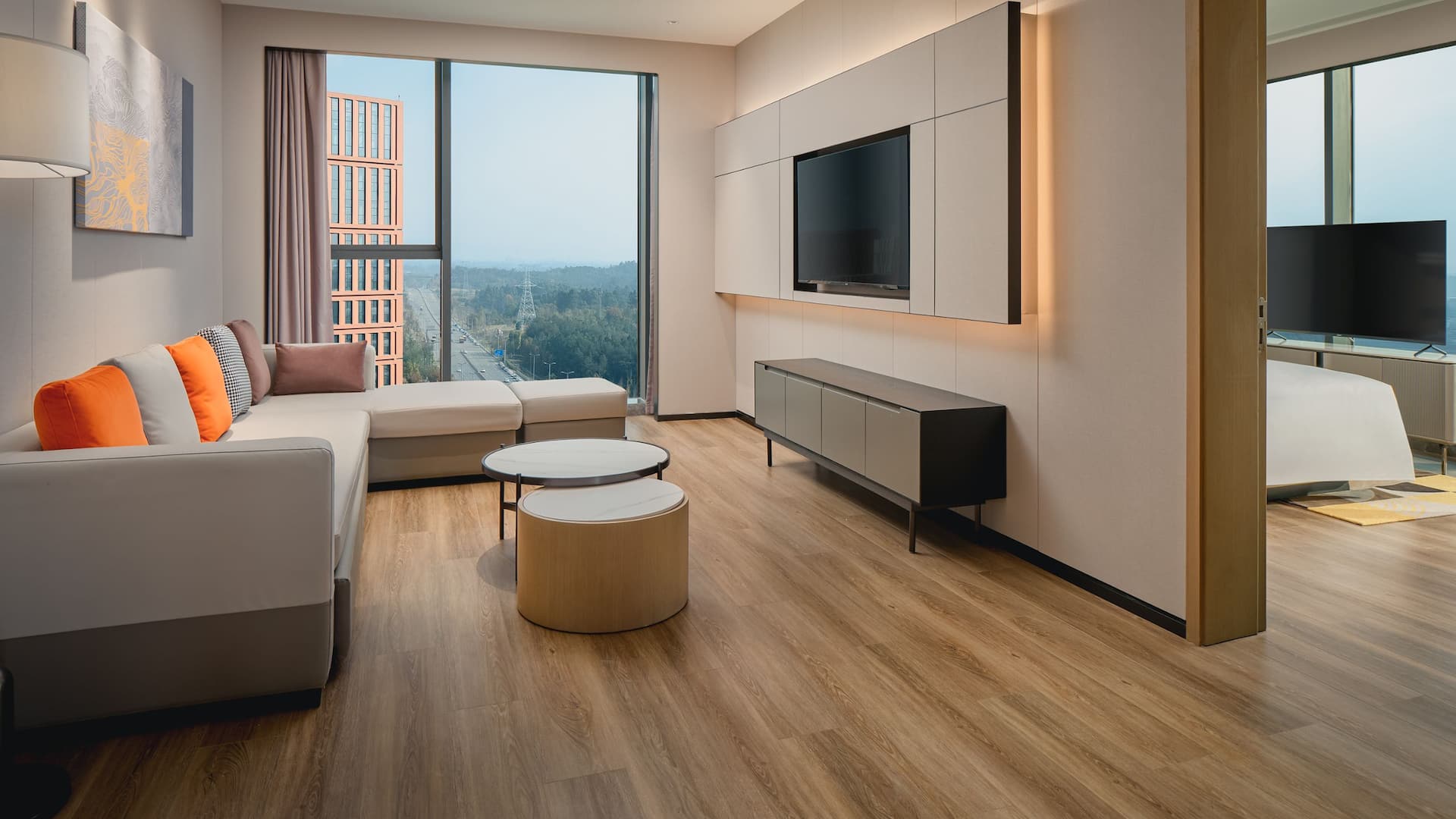 1 of 5 Hyatt Place Chengdu Bio-Town Two Bedroom Park View Suite Living Room
