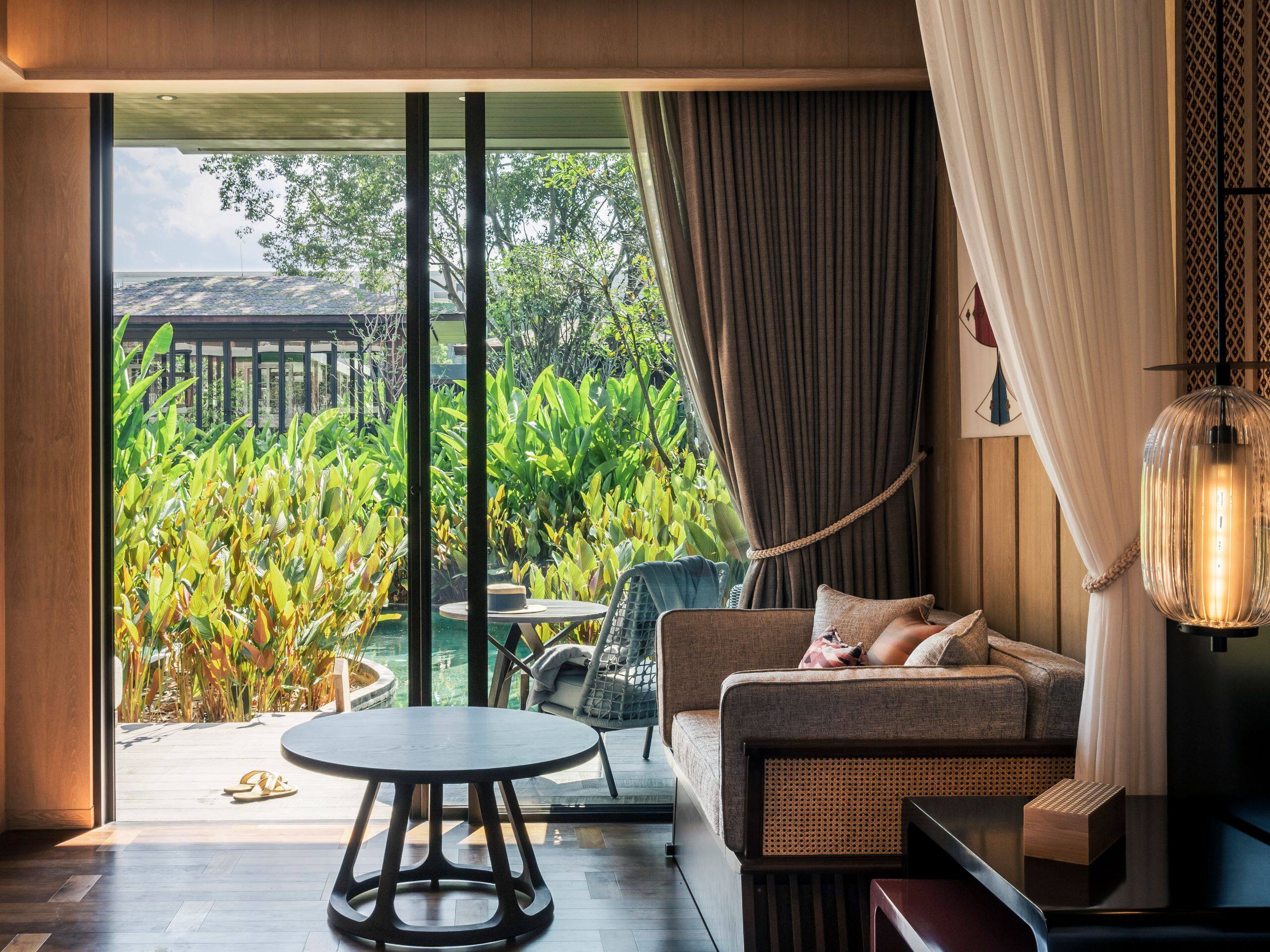 Andaz Pattaya Jomtien Beach King Bed Guestroom Seating Area Lagoon Access