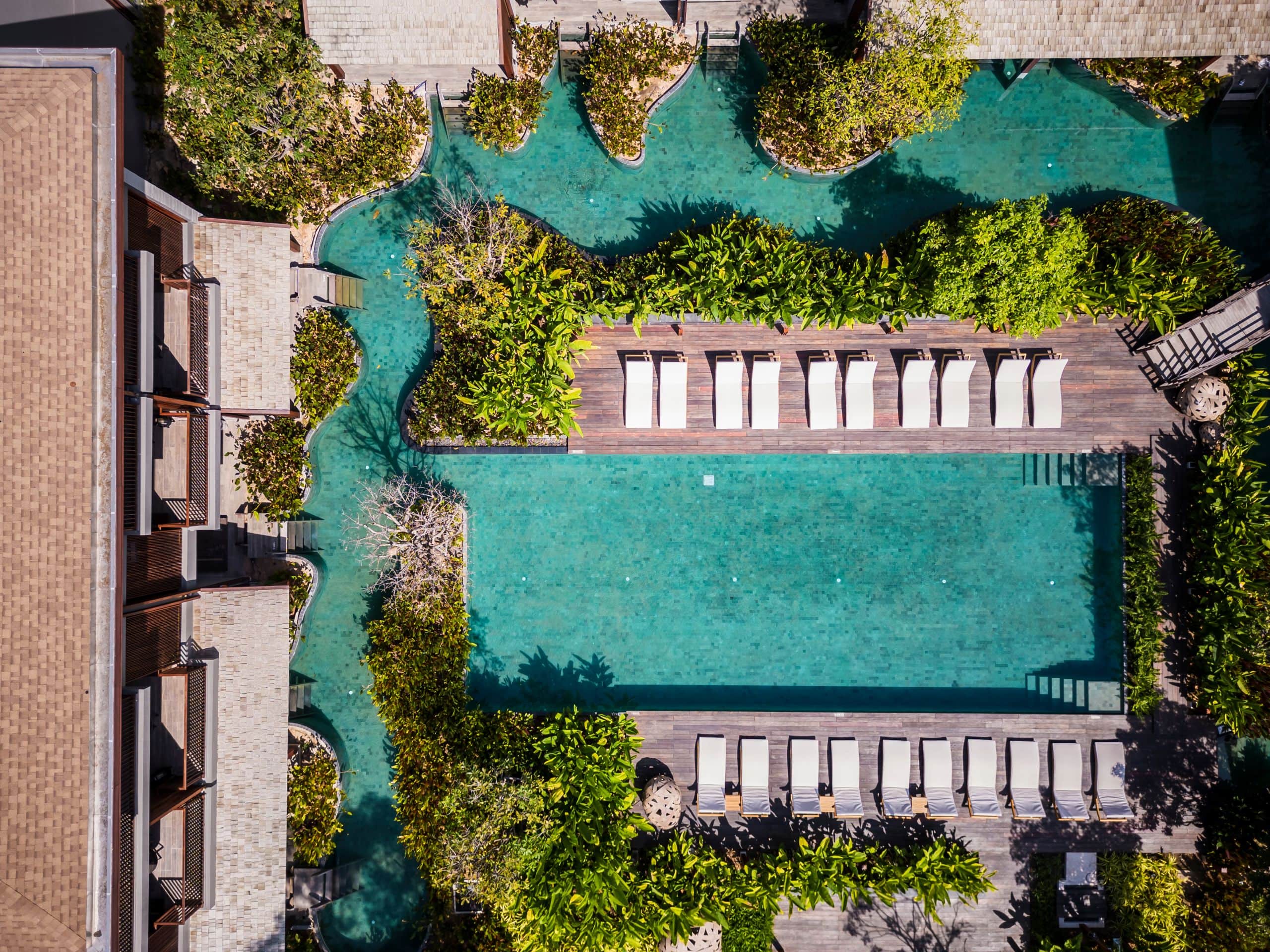 Andaz Pattaya Jomtien Beach Watercourt Pool Aerial