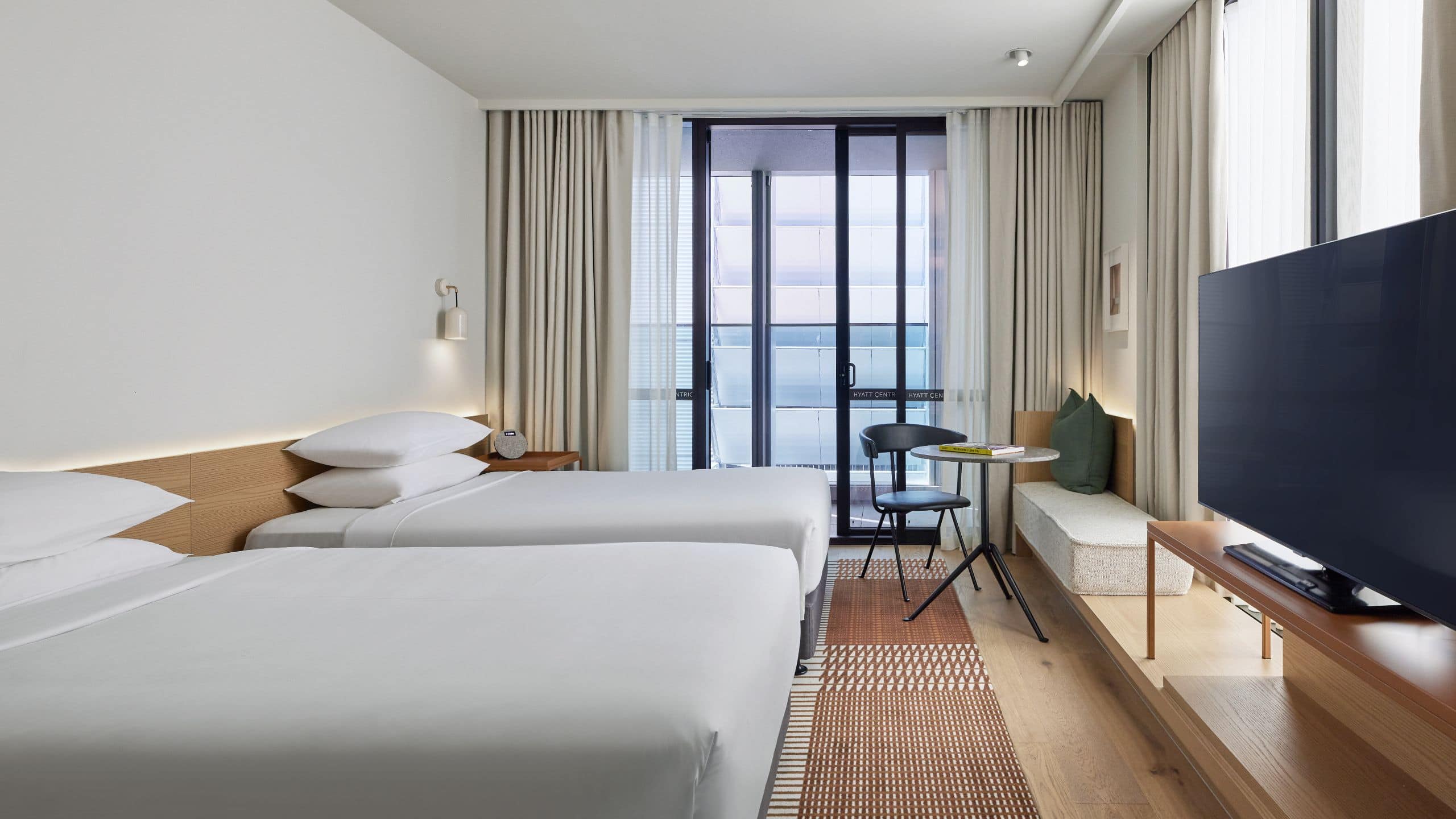 1/2 Hyatt Centric Melbourne Balcony Guestroom Two Twin Beds