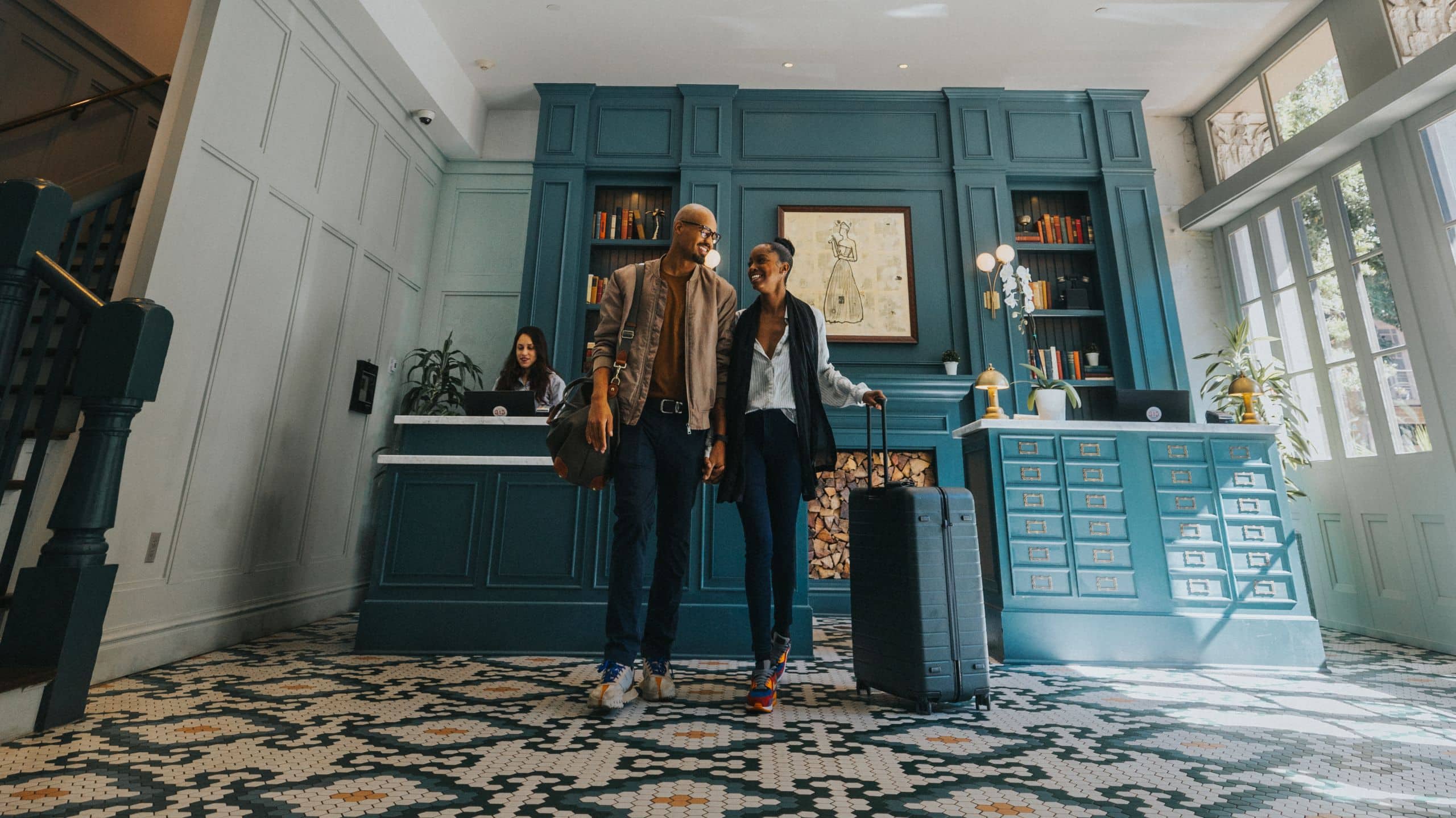 The Eliza Jane Lobby Couple Check In