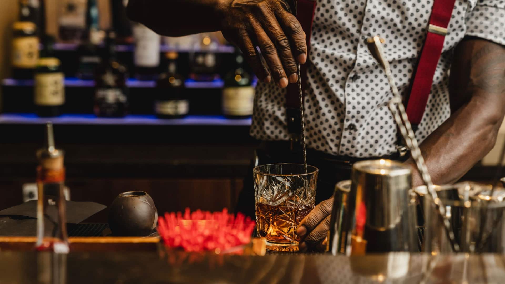Hyatt Regency Austin Outpost Bartender Making Drink