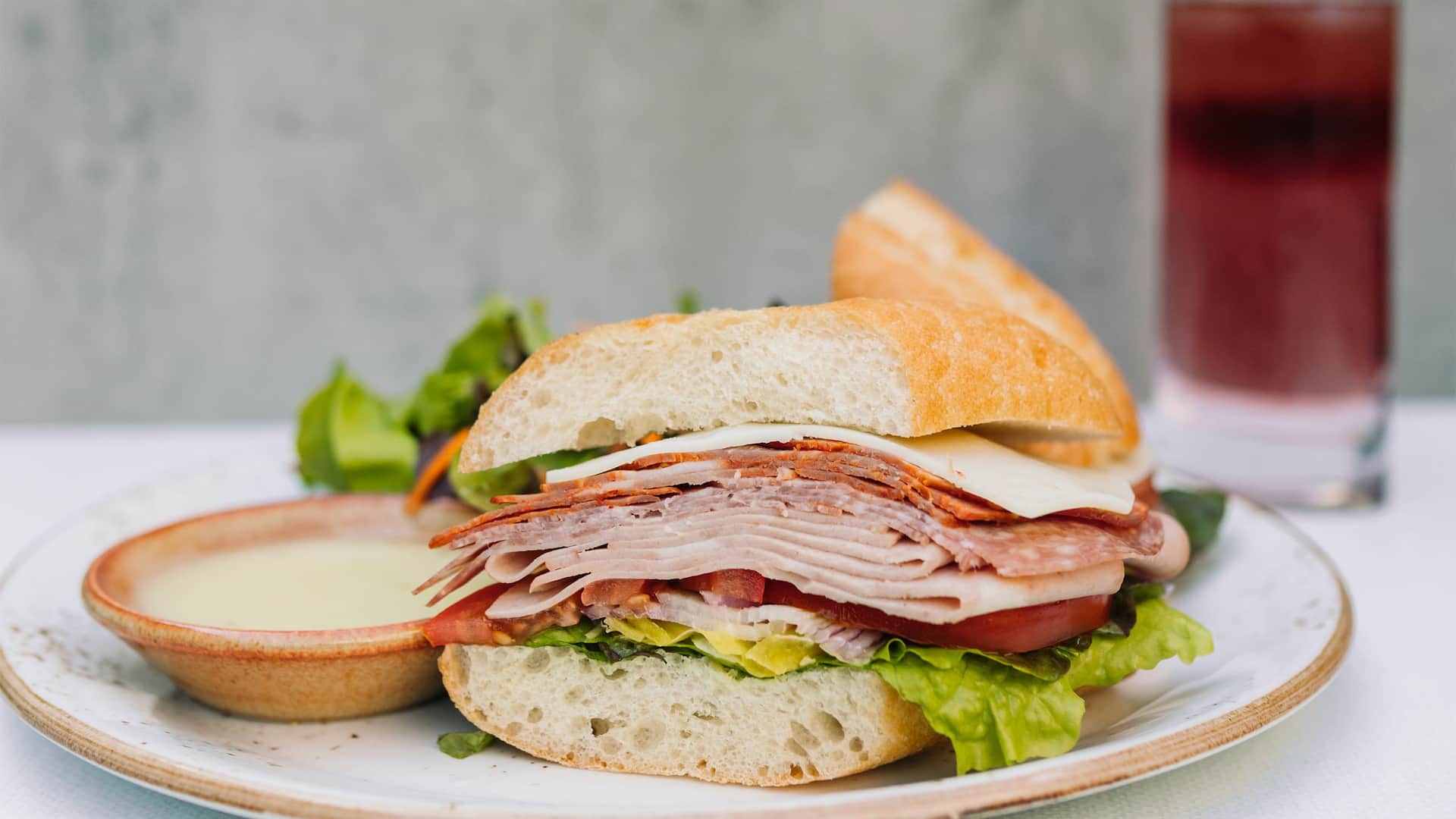 Hyatt Regency Los Angeles International Airport Charcuterie Hoagie Sandwich With Drink