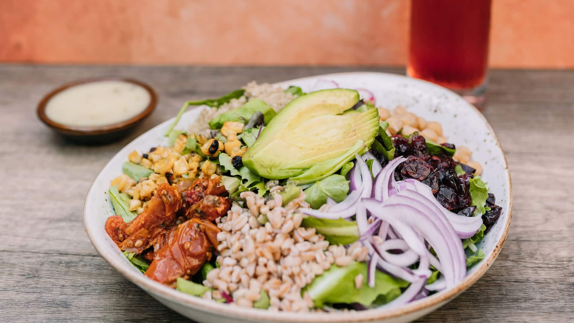 Hyatt Regency Los Angeles International Airport Vegan Grain Bowl Salad With Drink