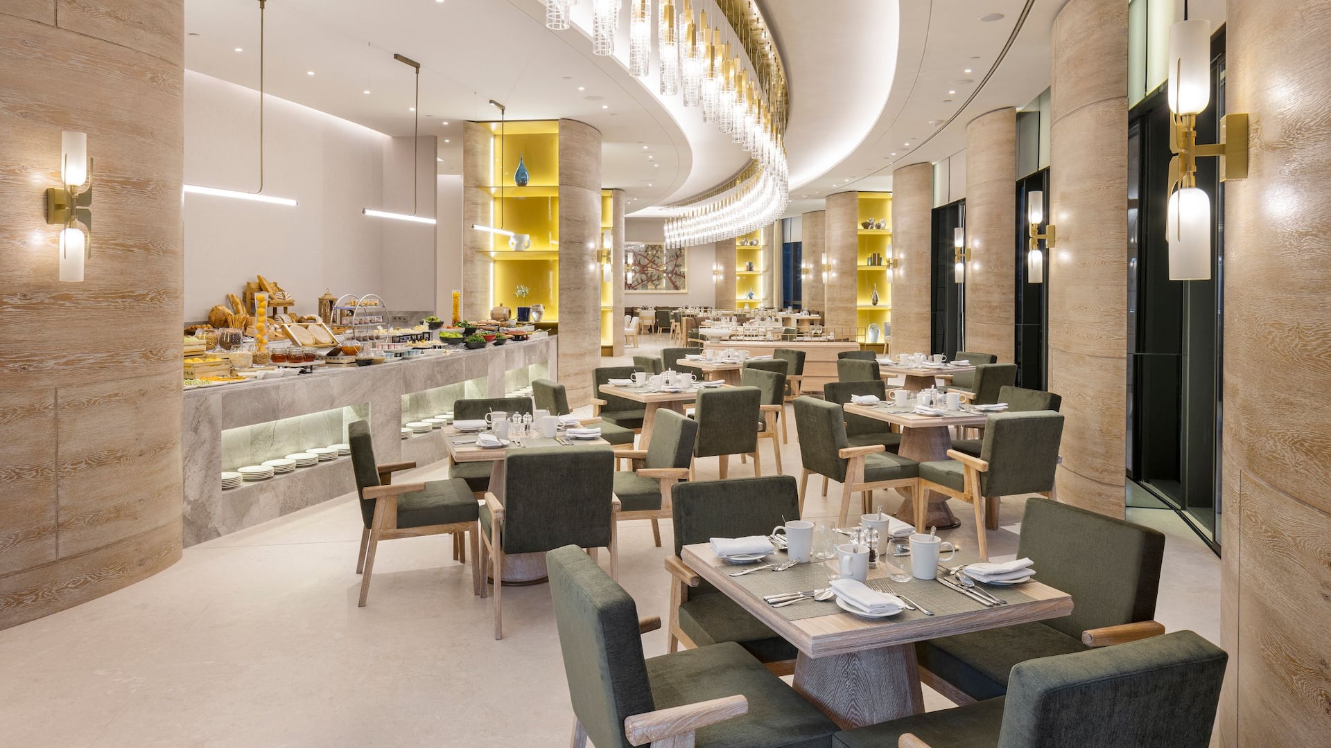 Hyatt Regency İzmir İstinyePark The Bay Restaurant Buffet Green Seats