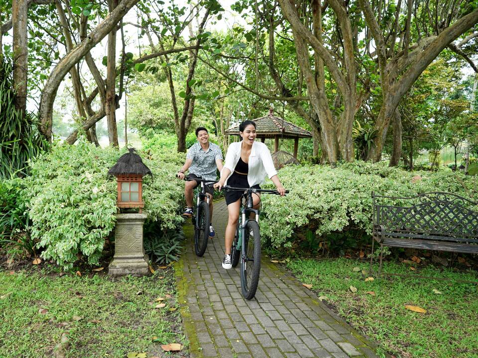 Cycling in the Garden at Hyatt Regency Yogyakarta