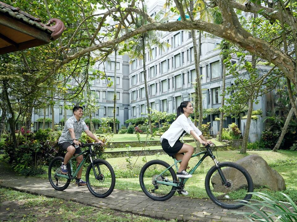 Cycling in the Garden at Hyatt Regency Yogyakarta