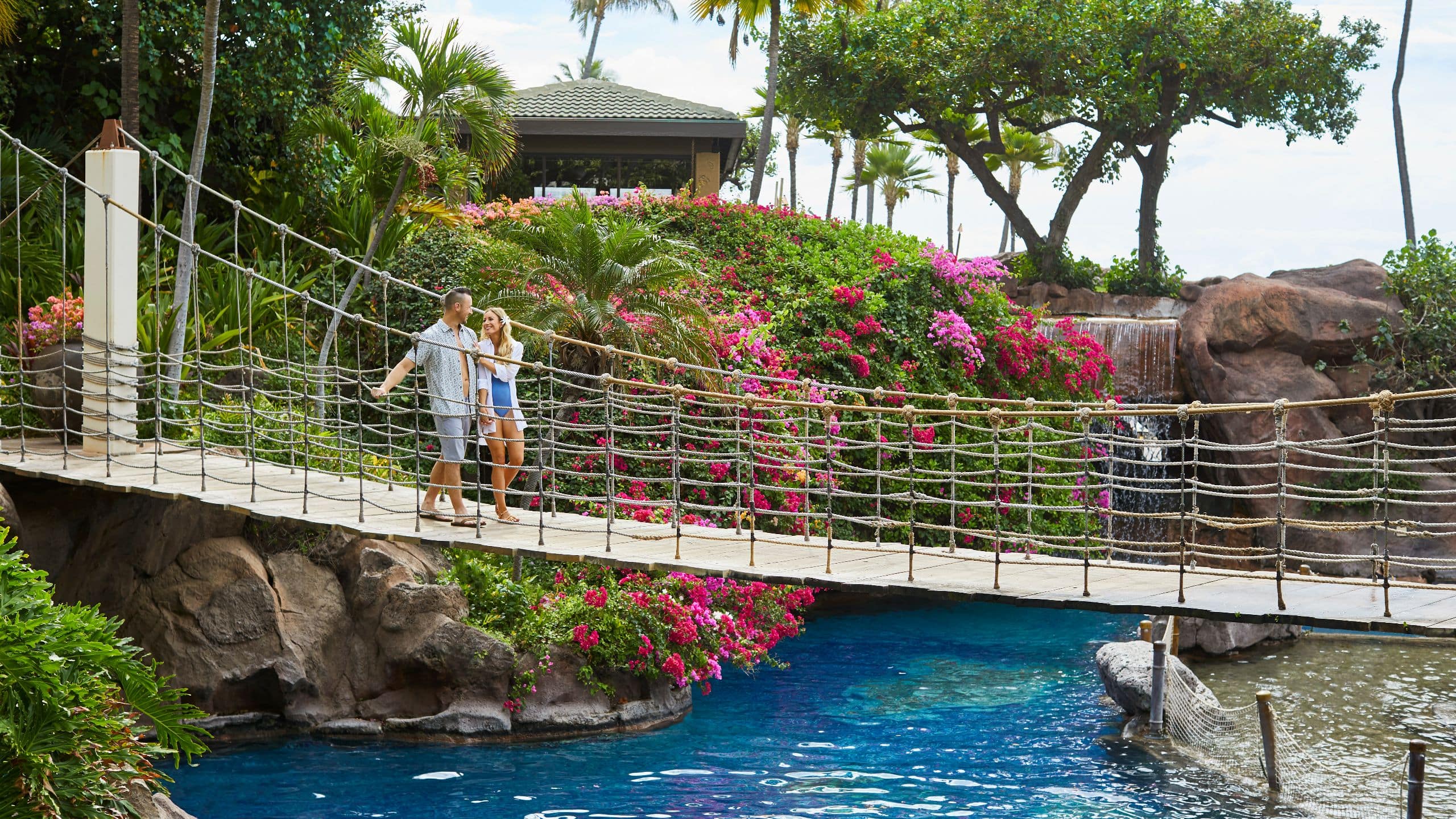 Hyatt Regency Maui Resort and Spa Rope Bridge Couple Walking