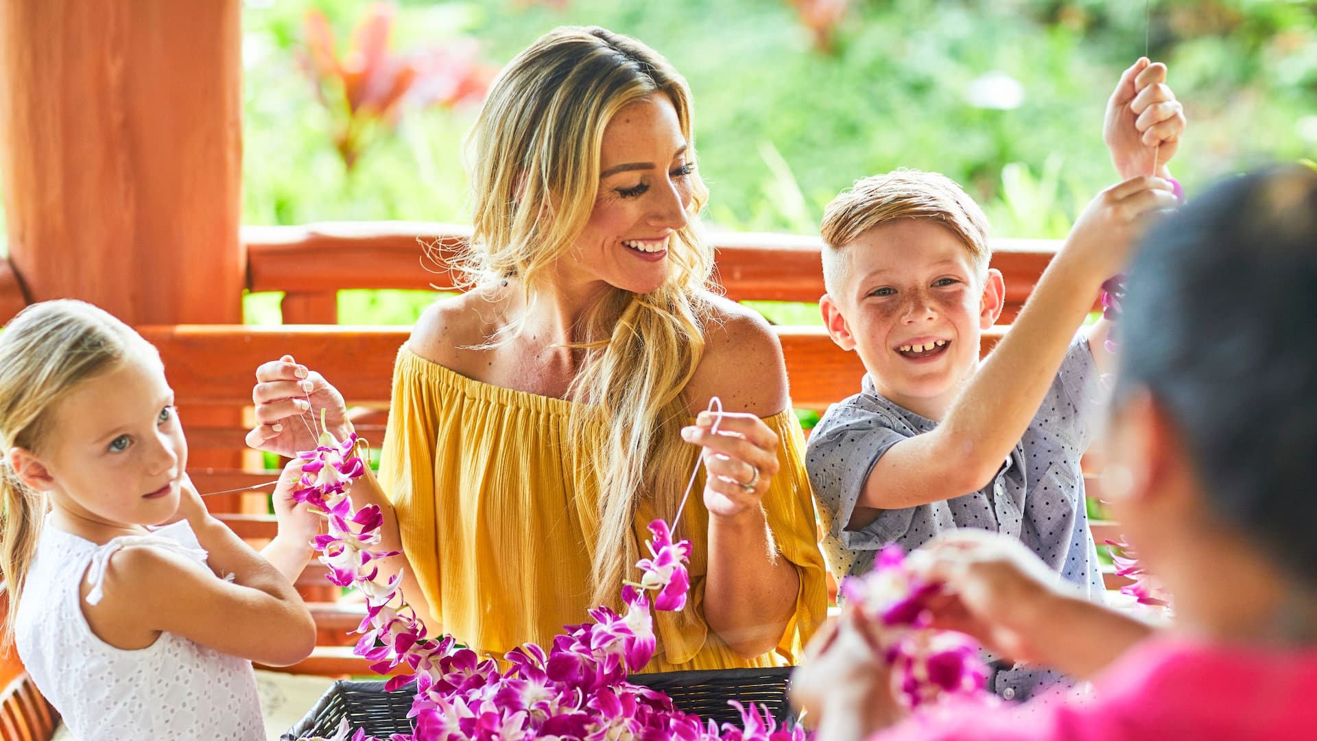 Hyatt Regency Maui Resort and Spa Family Activity Gazebo Lei Making