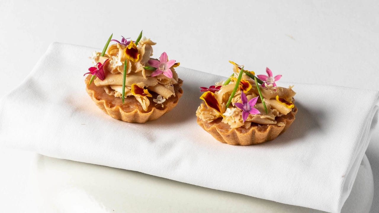 confit duck, fig tartlet