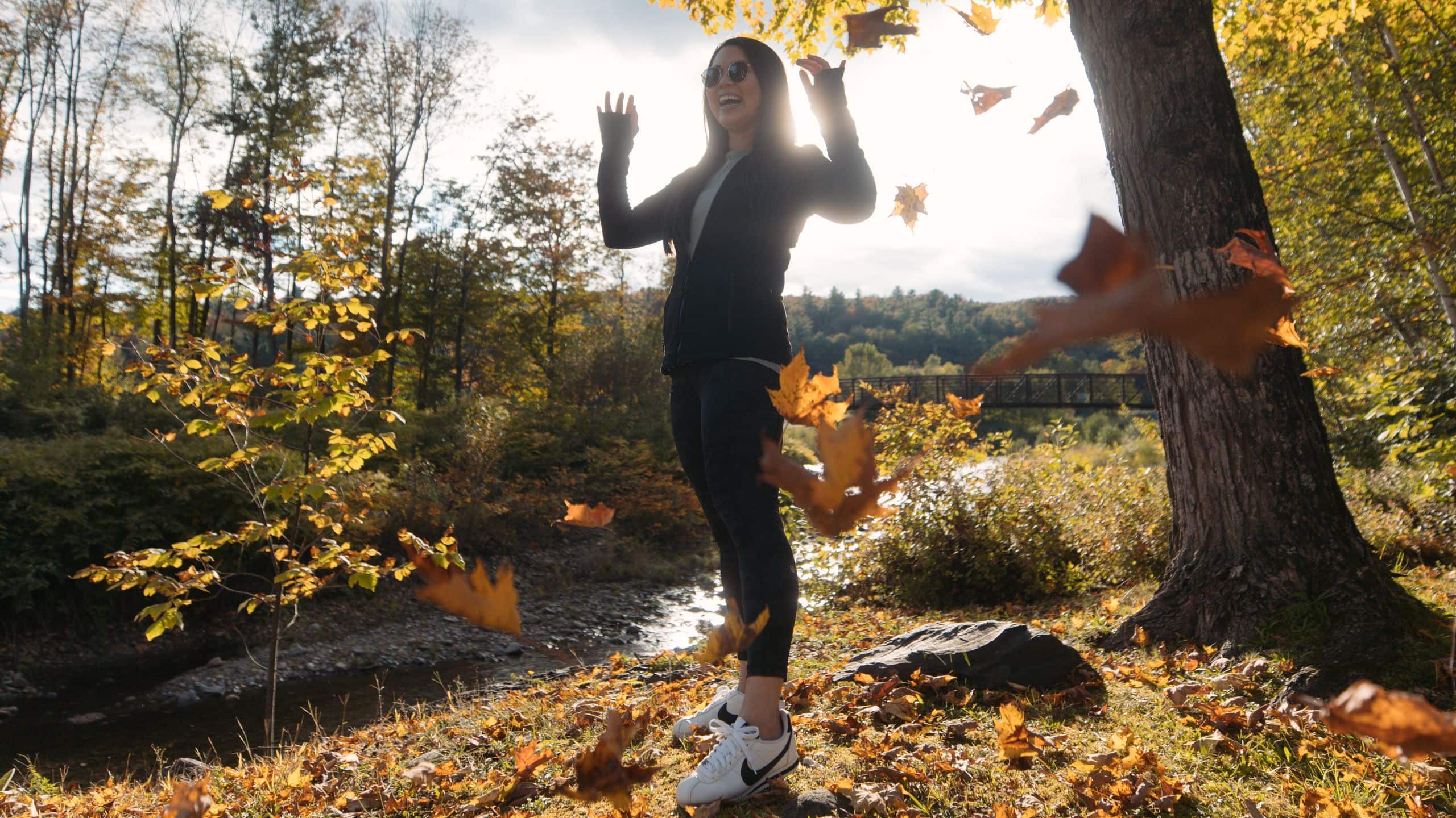 The Lodge at Spruce Peak Lifestyle Golden Hour Leaves