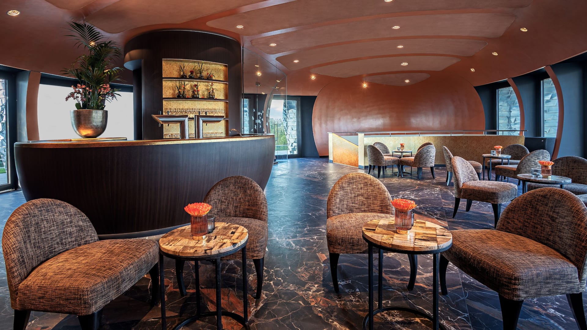 Hyatt Regency Dusseldorf Pebbles Bar Chairs Tables