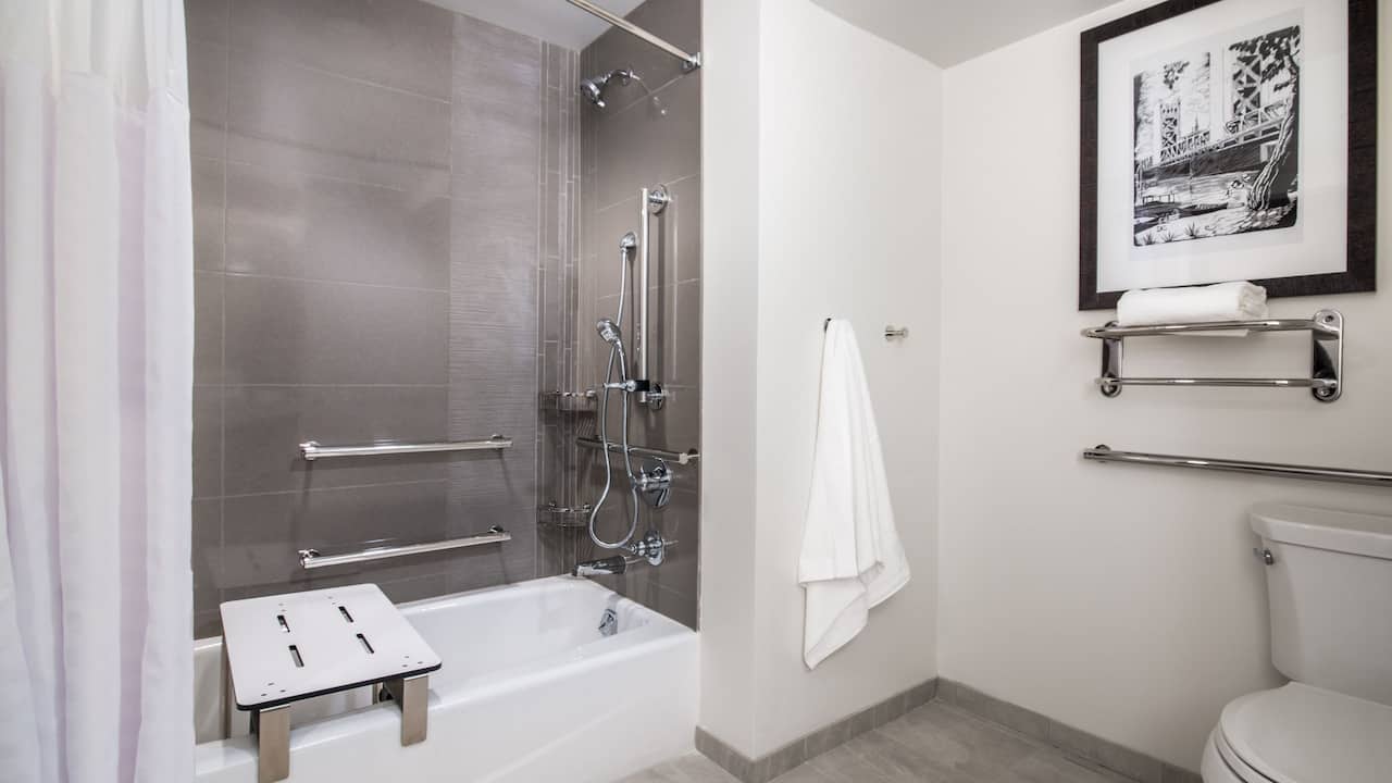 Sacramento Hotel Rooms with Accessible Bathroom with Tub at Hyatt House Sacramento Midtown