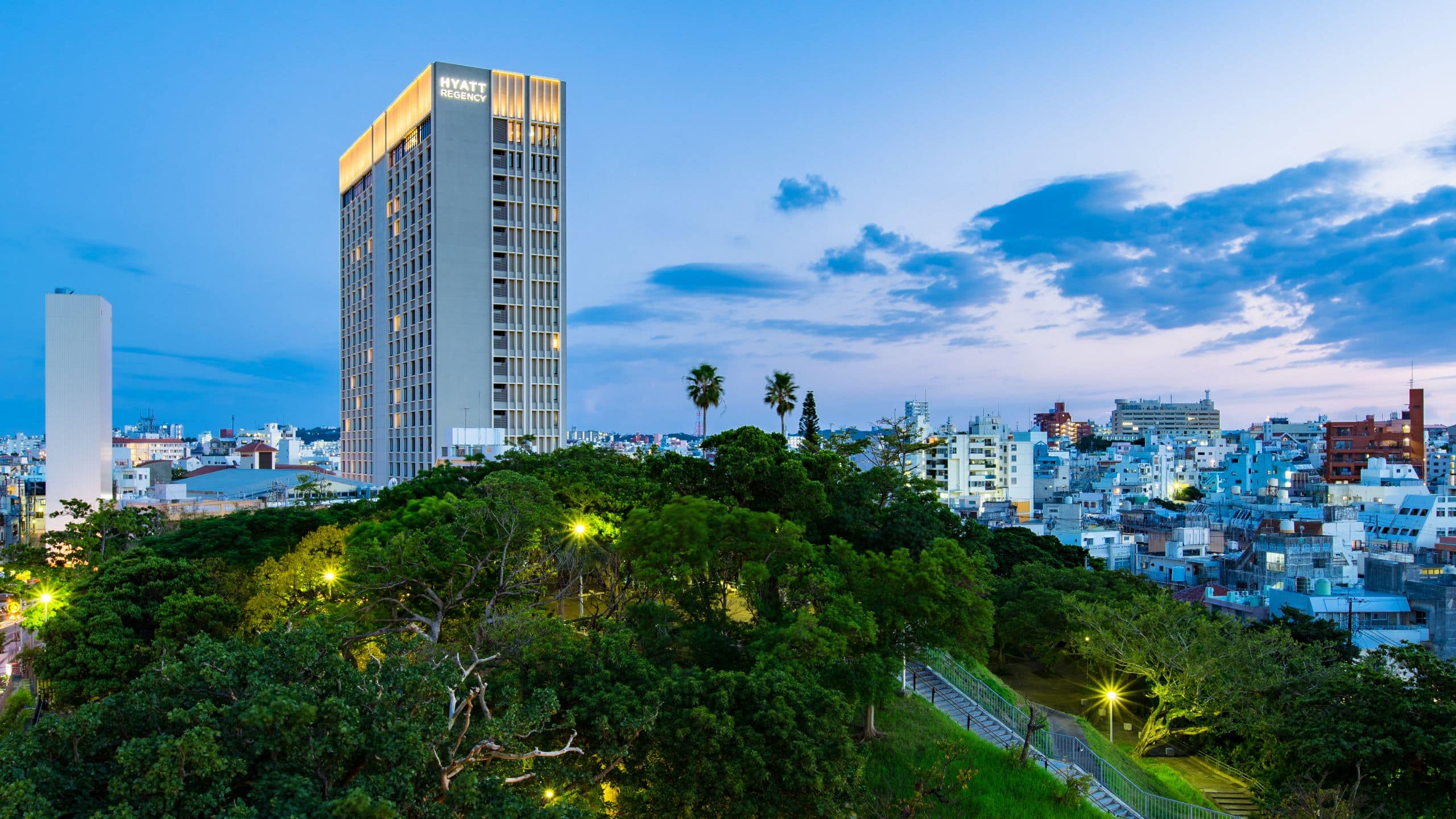 Hyatt Regency Naha, Okinawa Hotel Exterior From Kibo Ga Oka Park